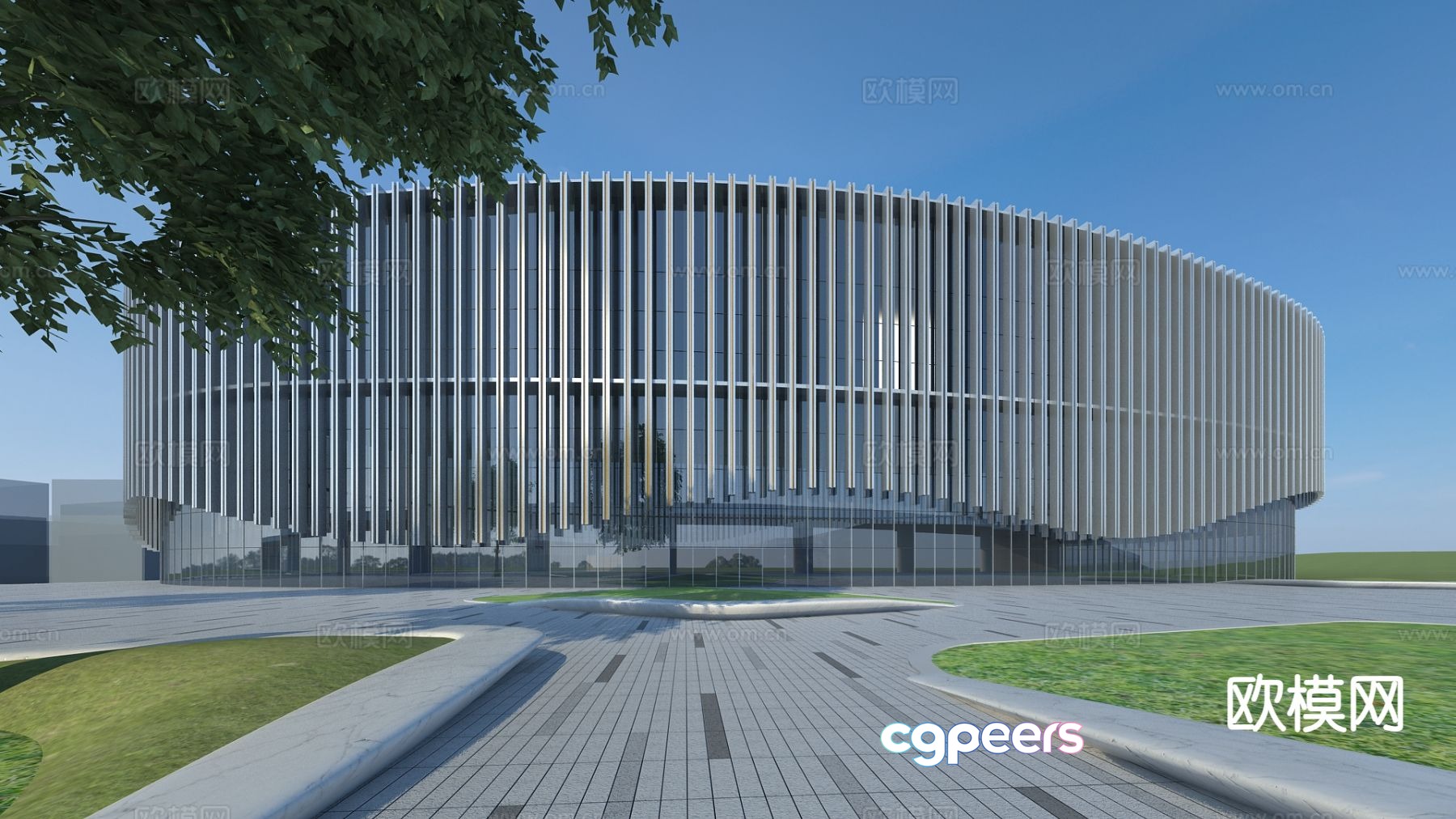 3D model of exhibition hall appearance 3D model of exhibition hall appearance