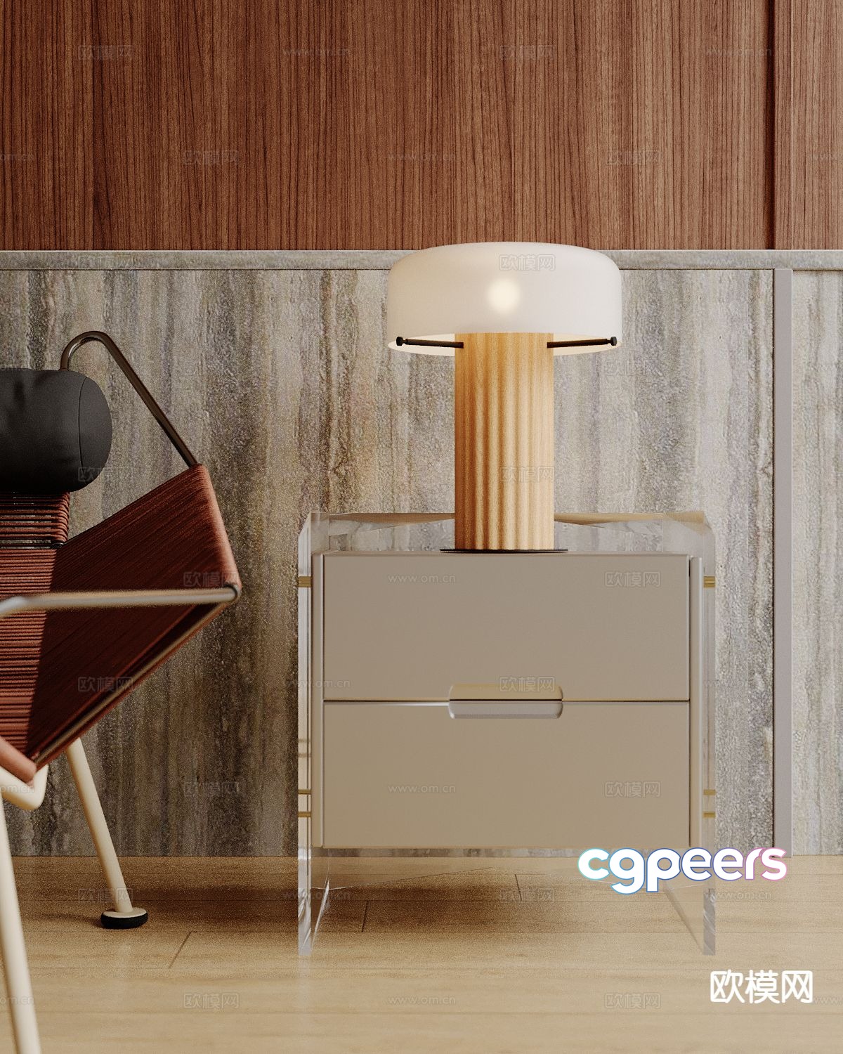 Modern bedside table 3d model Modern bedside table 3d model