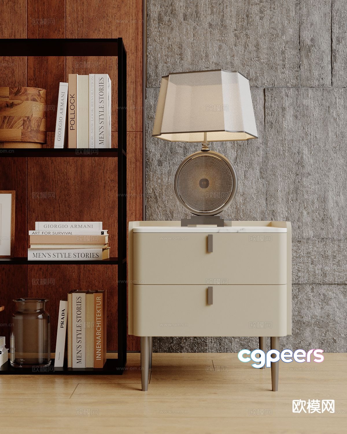 Modern bedside table 3d model Modern bedside table 3d model