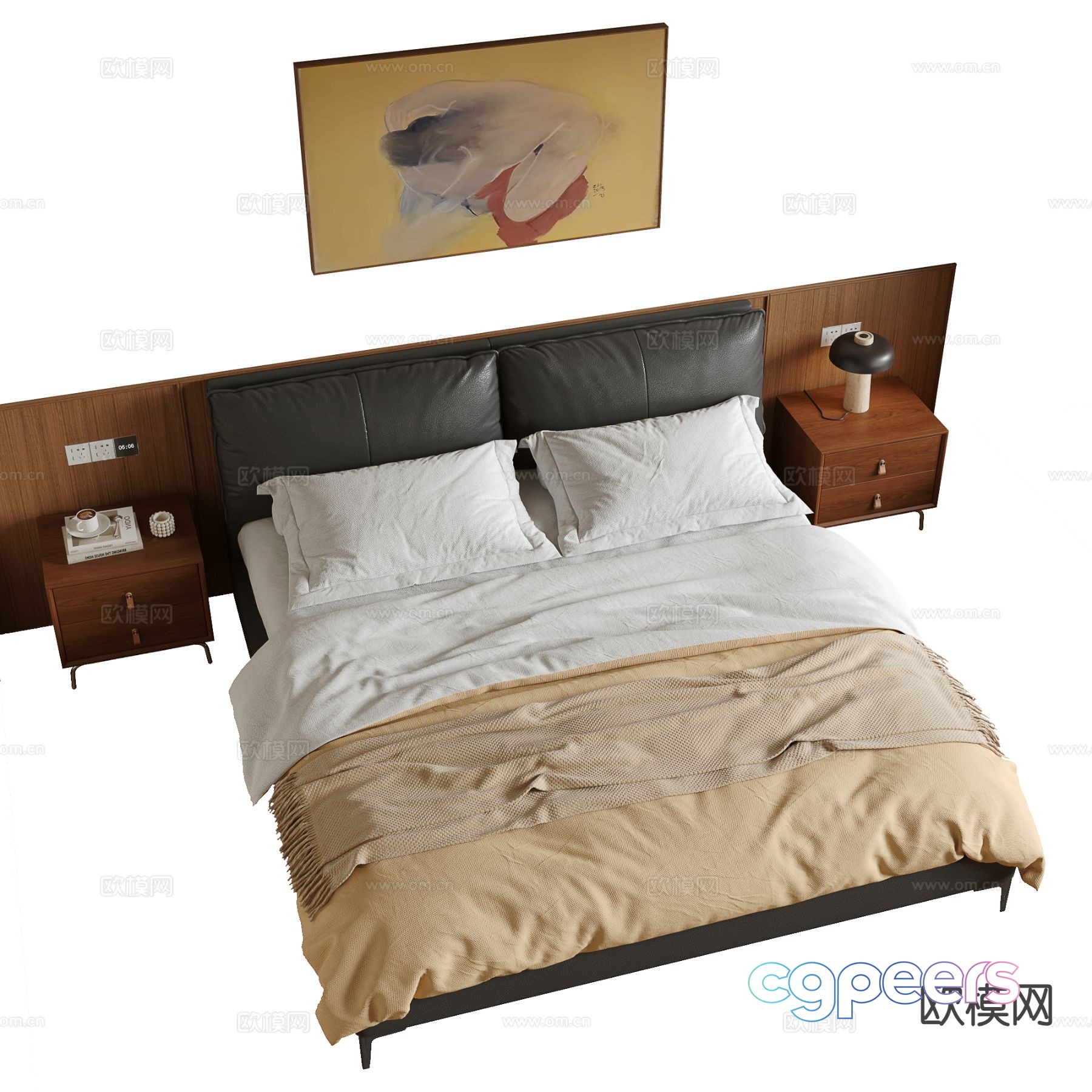 Medieval style double bed 3d model Medieval style double bed 3d model