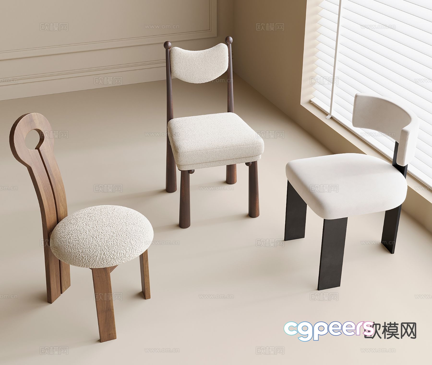 Modern chair dining chair 3d model Modern chair dining chair 3d model