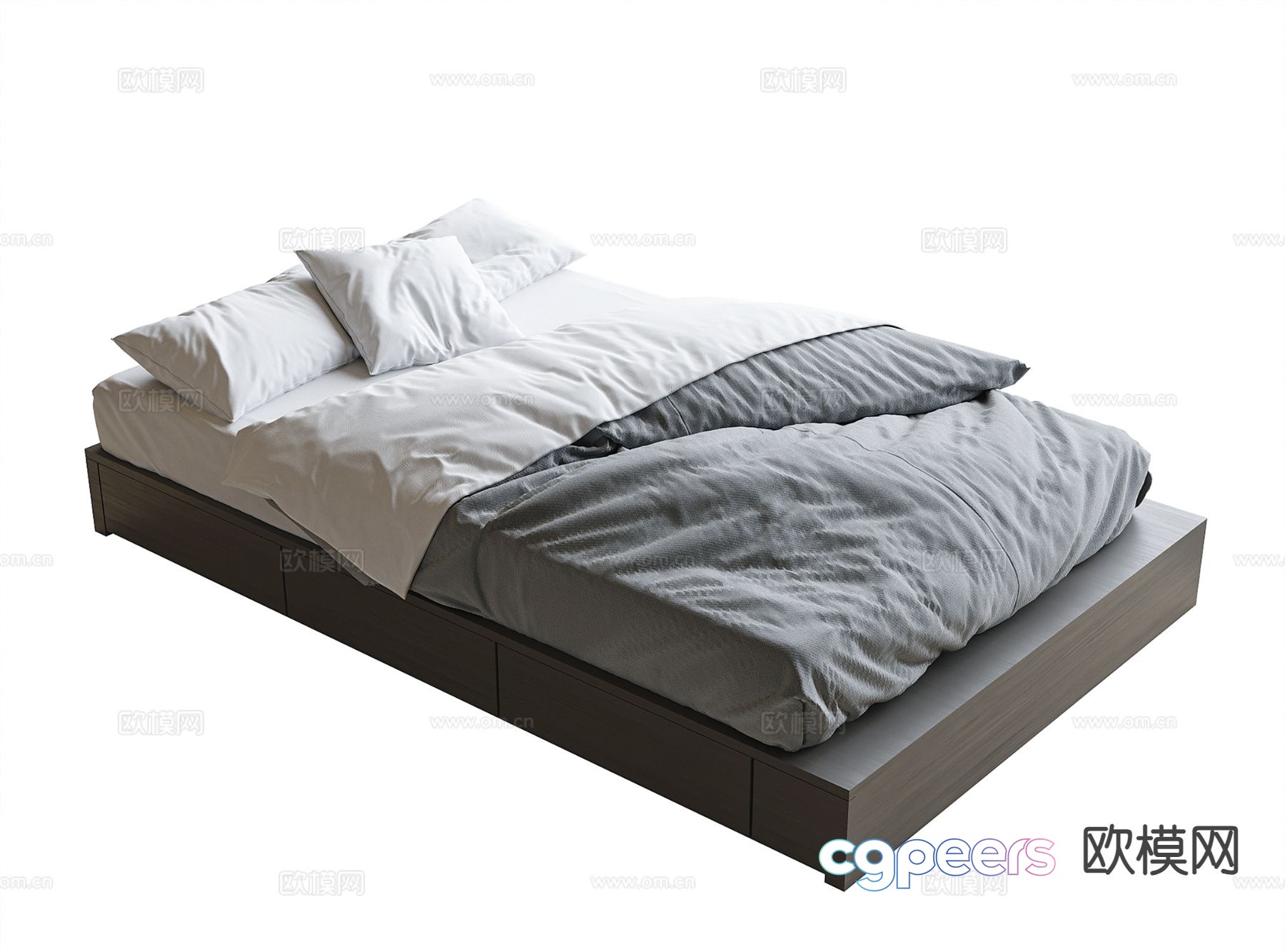 Modern single bed 3d model Modern single bed 3d model
