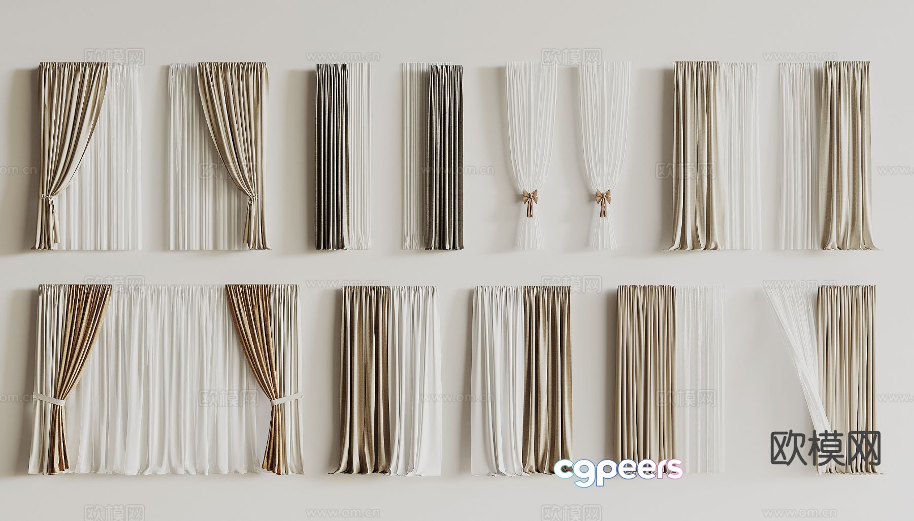 Plain curtains 3d model Plain curtains 3d model