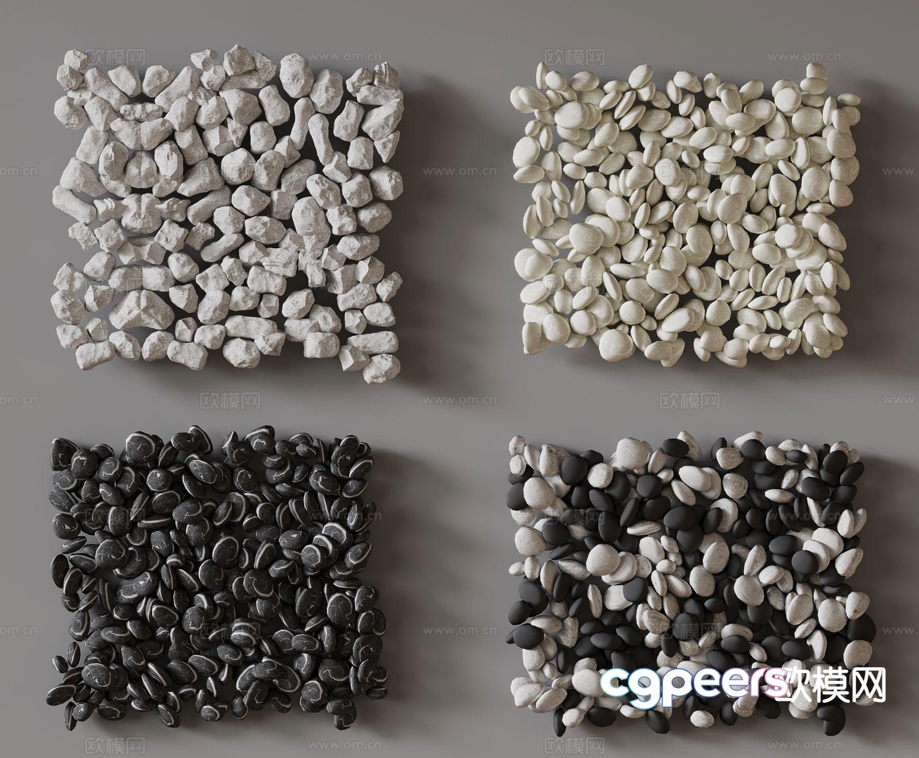 cobblestone stone ground 3d model cobblestone stone ground 3d model