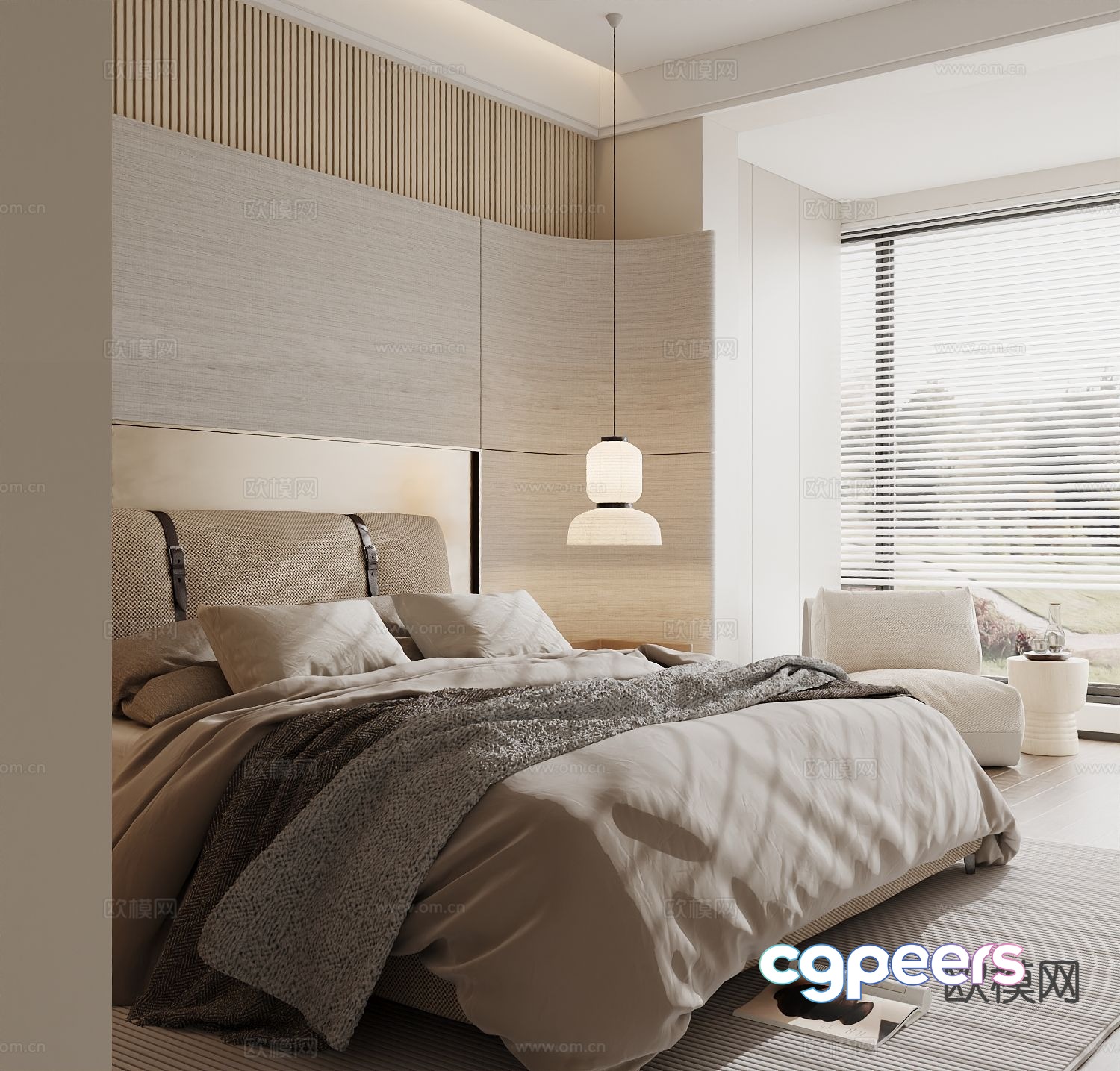 Modern double bed 3d model Modern double bed 3d model