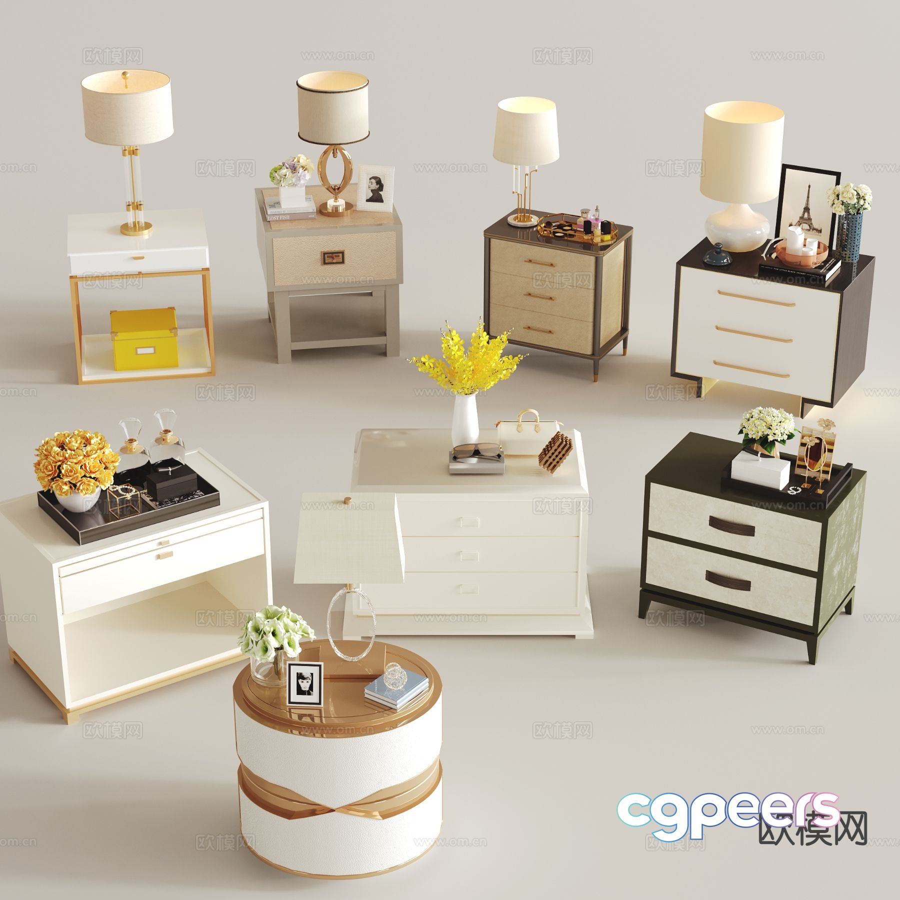 Modern bedside table 3d model Modern bedside table 3d model