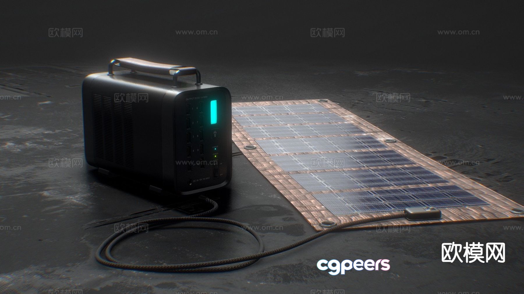 Portable solar battery 3d model Portable solar battery 3d model