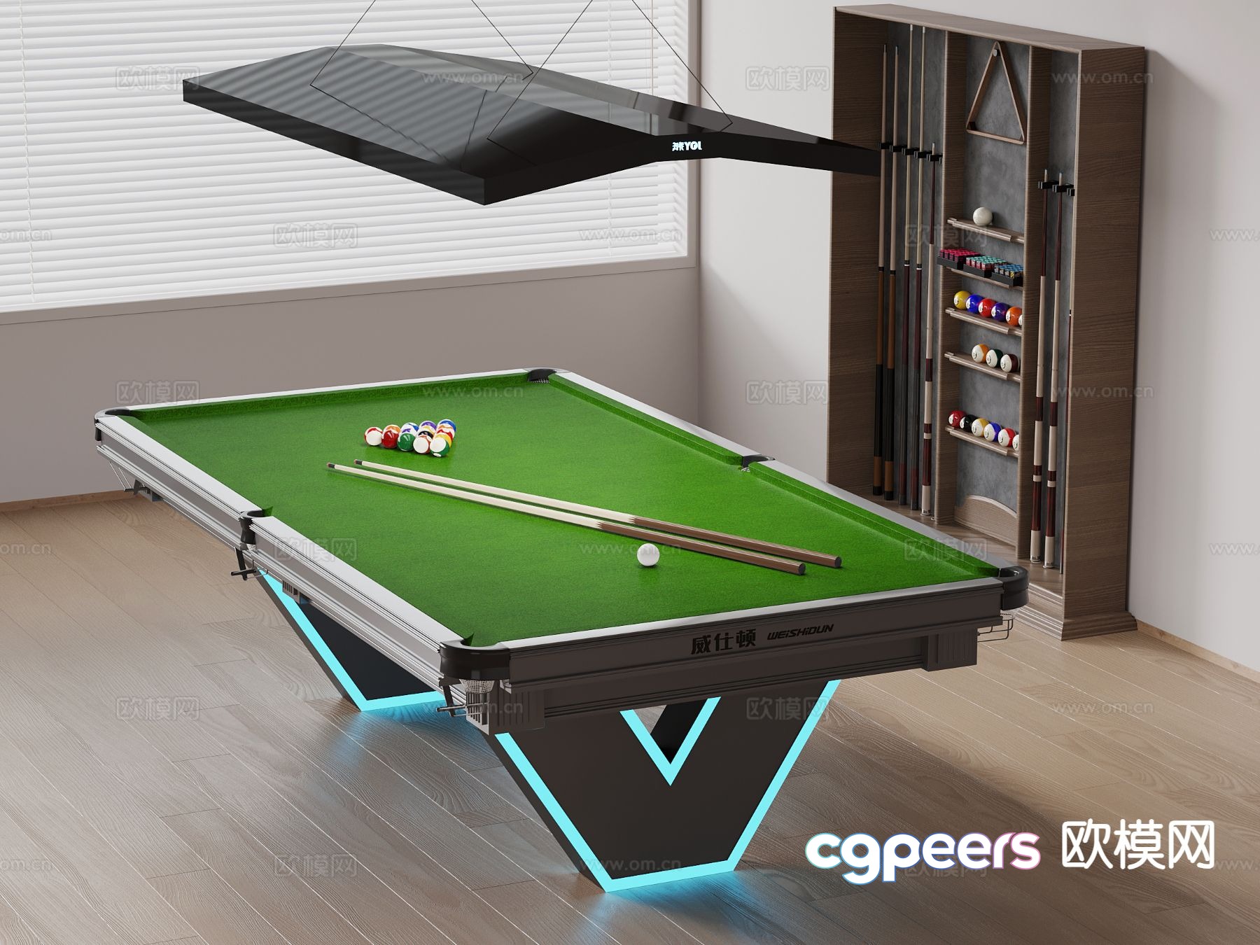 Modern billiards pool table 3d model Modern billiards pool table 3d model