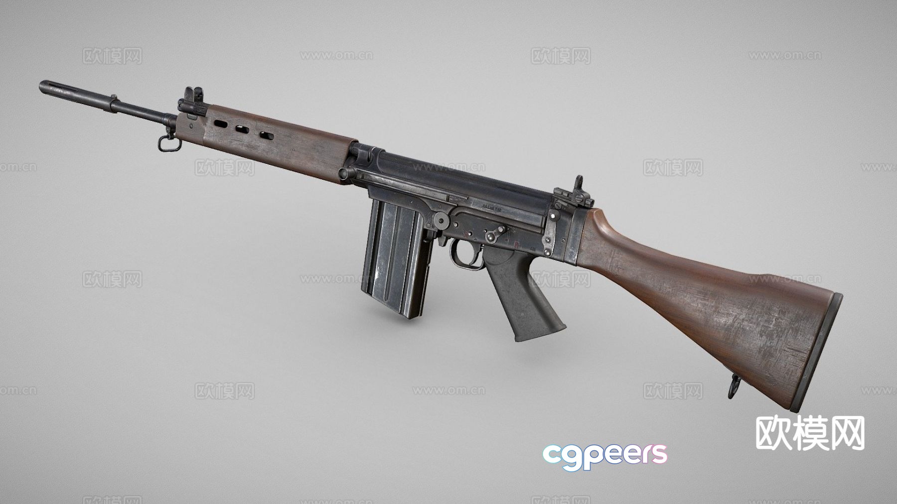 Folding automatic rifle 3d model Folding automatic rifle 3d model