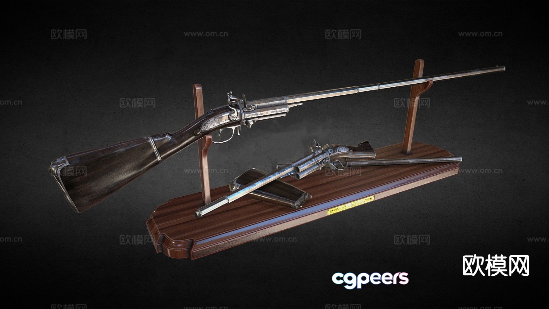 flintlock revolver 3d model flintlock revolver 3d model