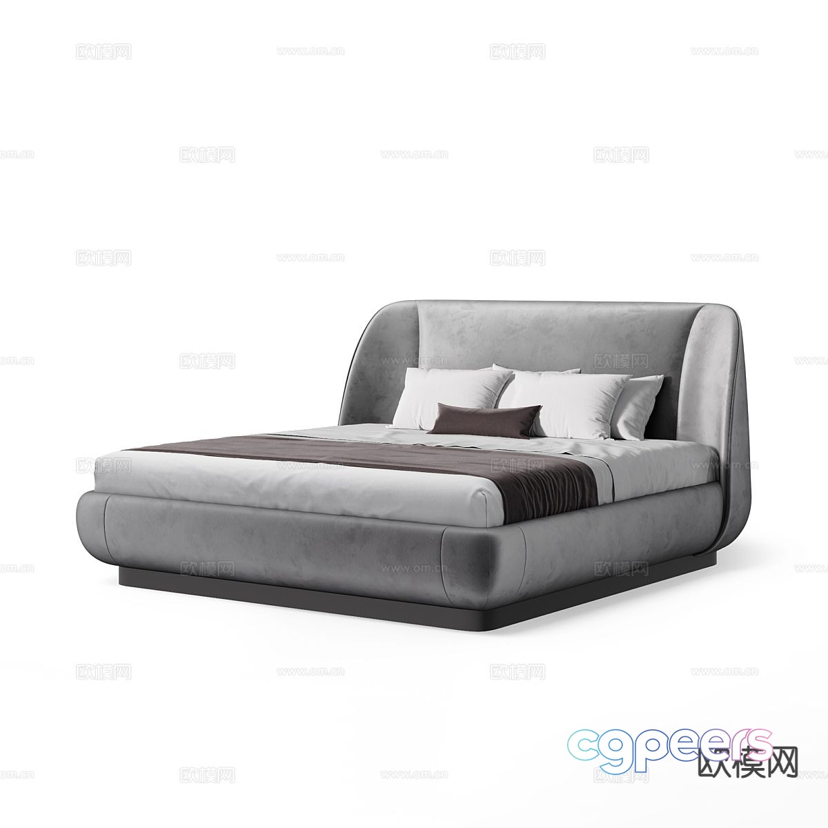 Modern double bed 3d model Modern double bed 3d model
