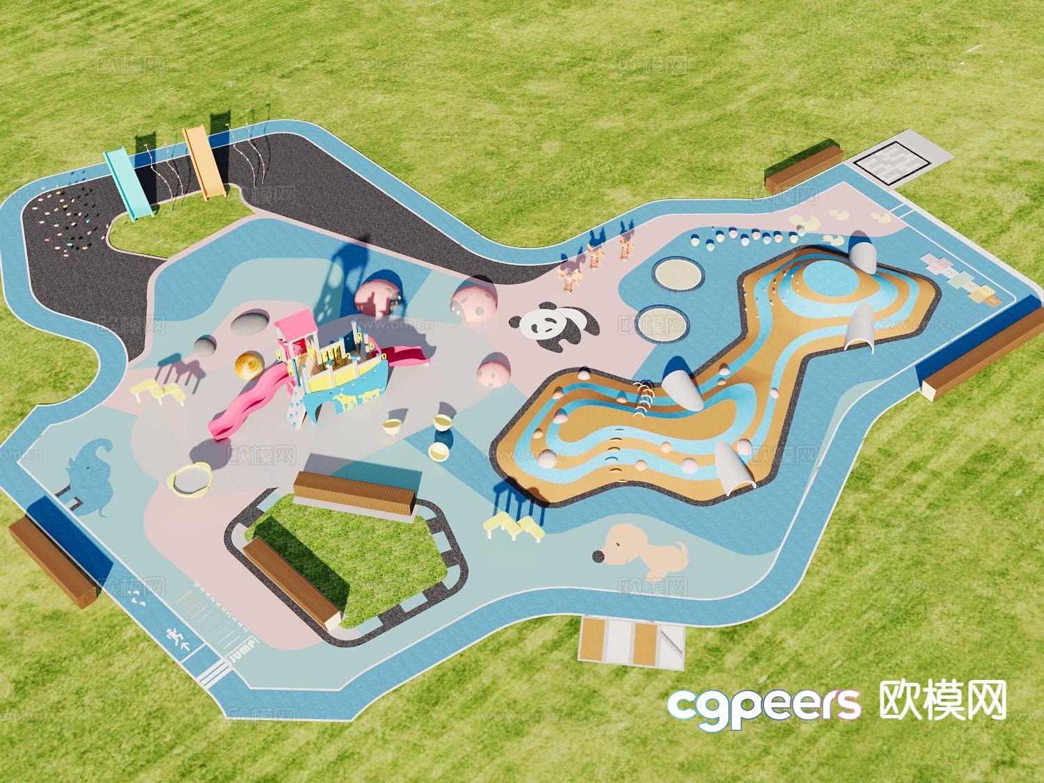 Children’s playground park landscape 3d model Children’s playground park landscape 3d model