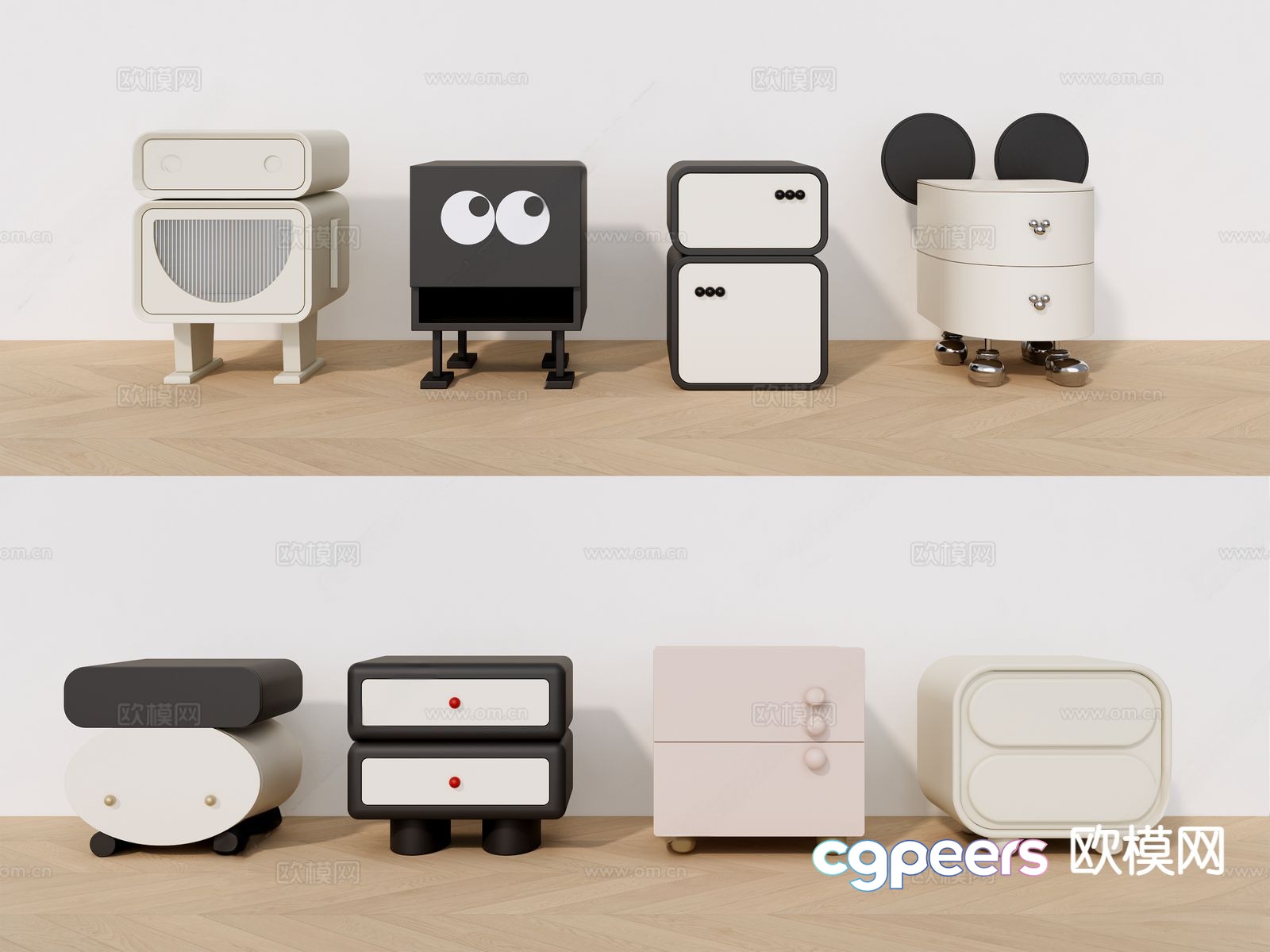 Cartoon bedside table 3d model Cartoon bedside table 3d model