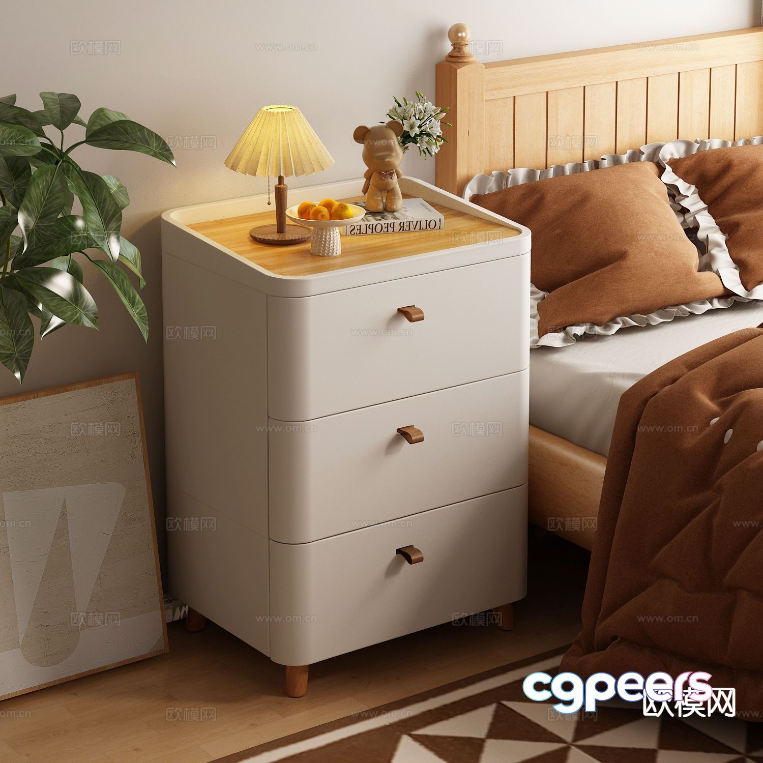 Nordic bedside table 3d model Nordic bedside table 3d model