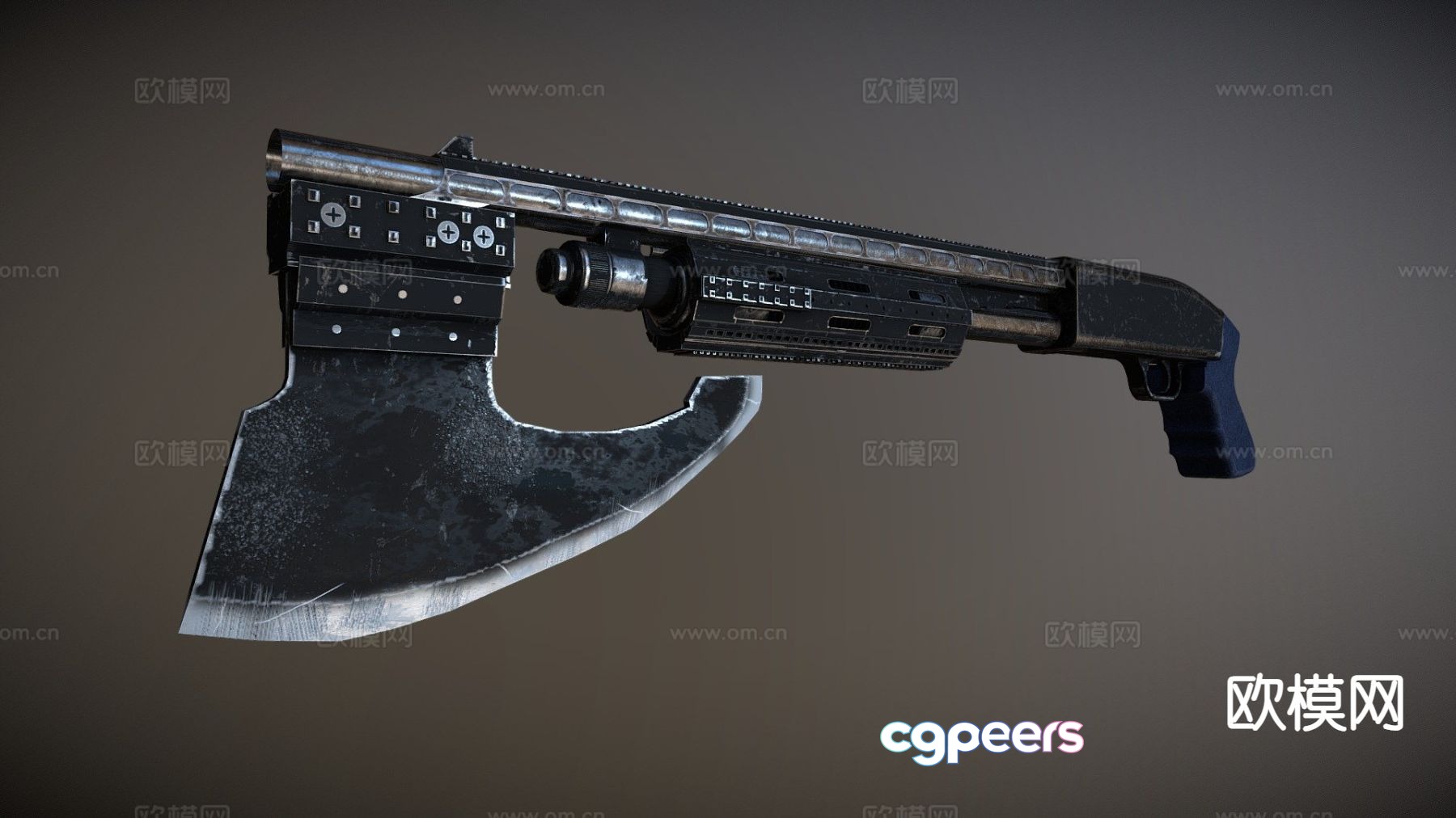 Shotgun ax 3d model Shotgun ax 3d model