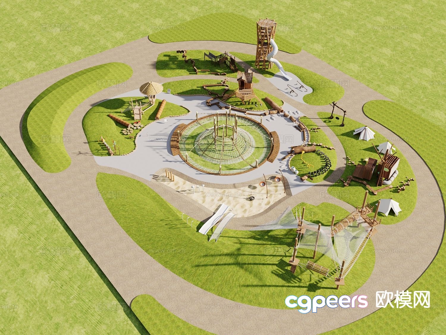 playground campsite yurt camp 3d model playground campsite yurt camp 3d model