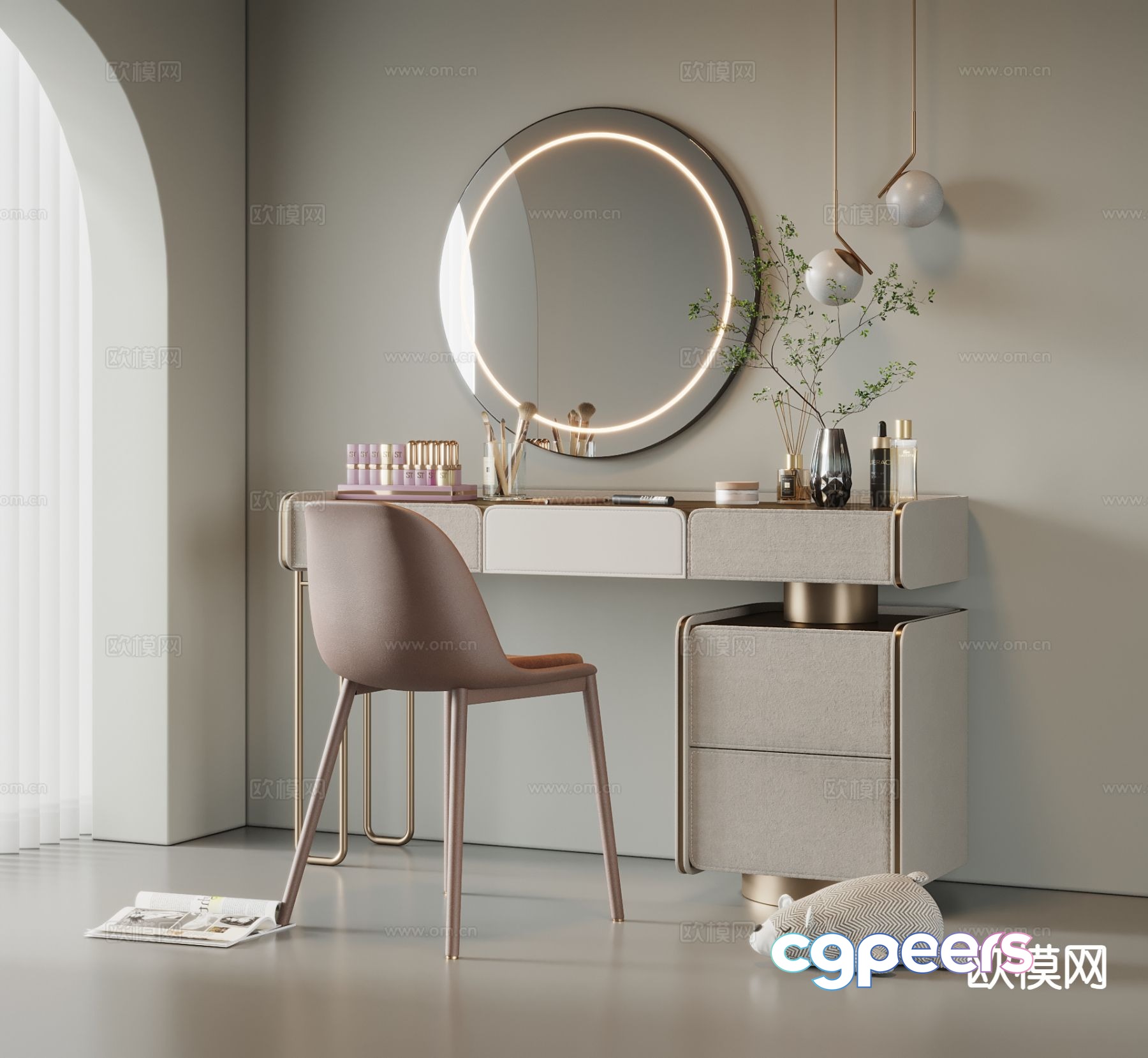 Modern dressing table 3d model Modern dressing table 3d model