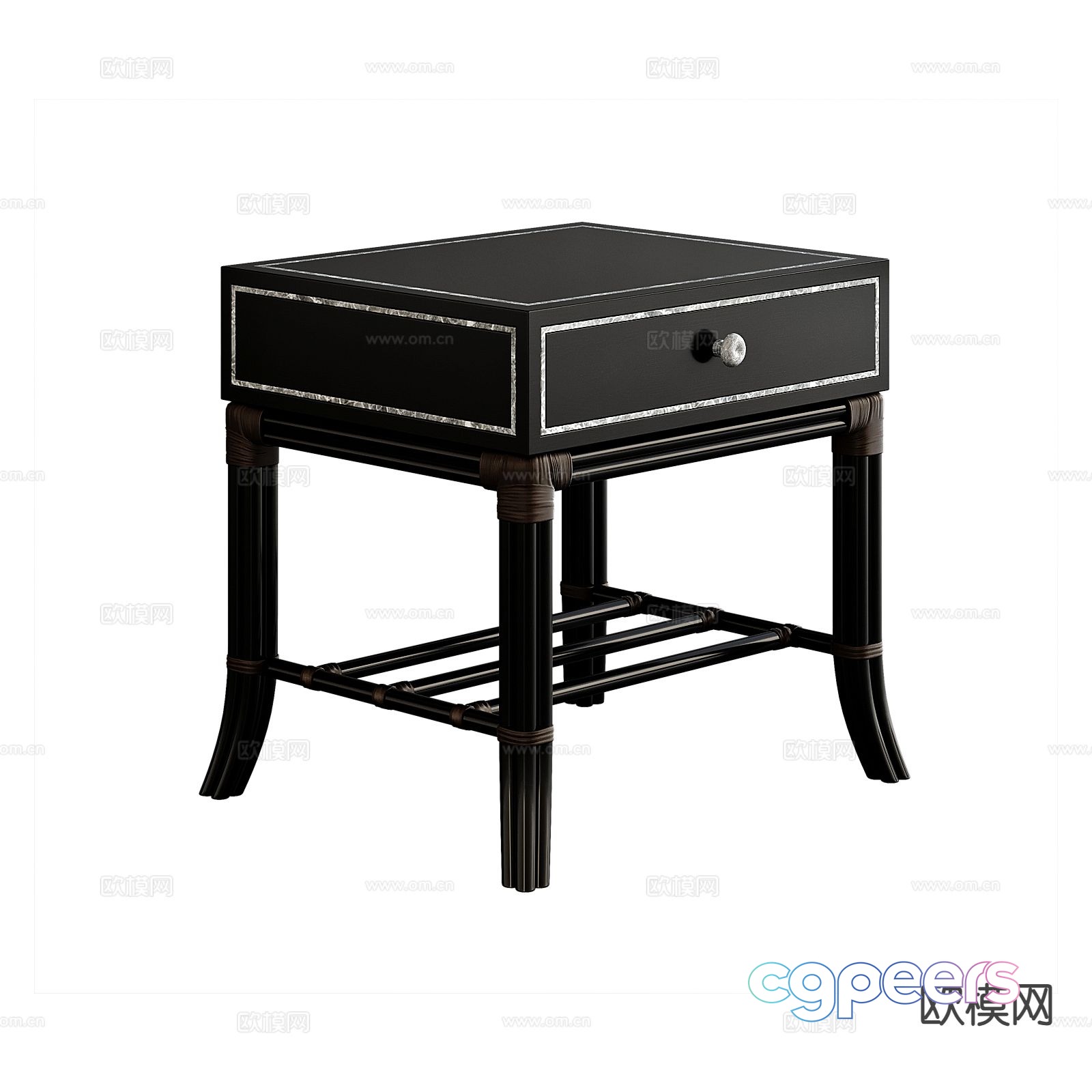 American bedside table 3d model American bedside table 3d model