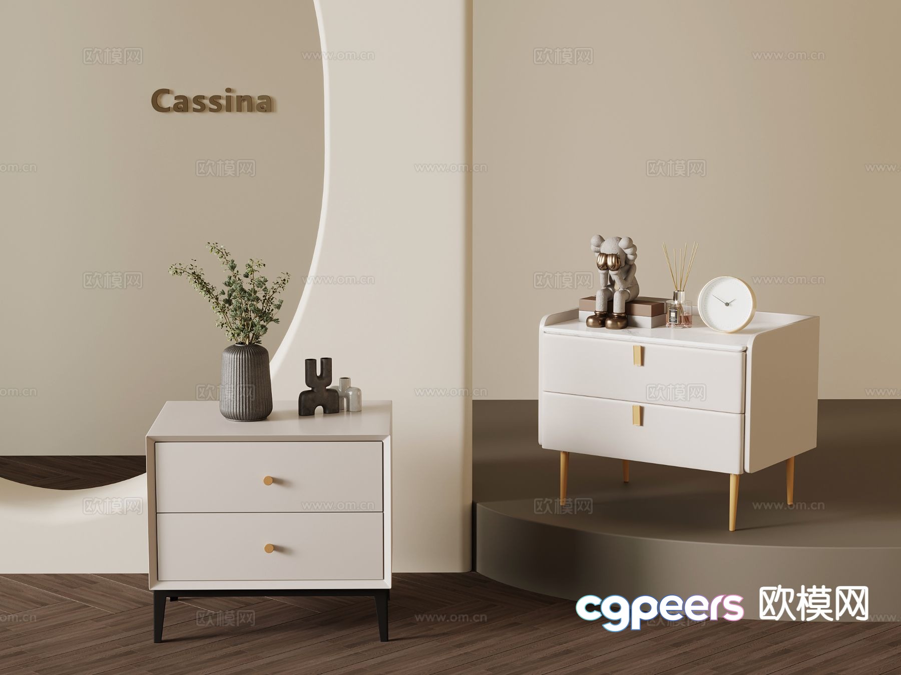 Modern bedside table 3d model Modern bedside table 3d model