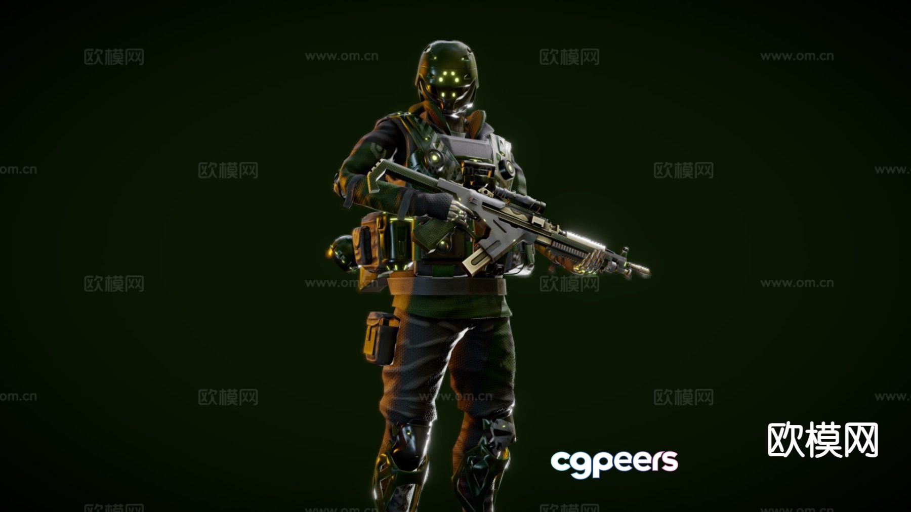 Cyberpunk Green G Robot Anime Character 3D Model Cyberpunk Green G Robot Anime Character 3D Model