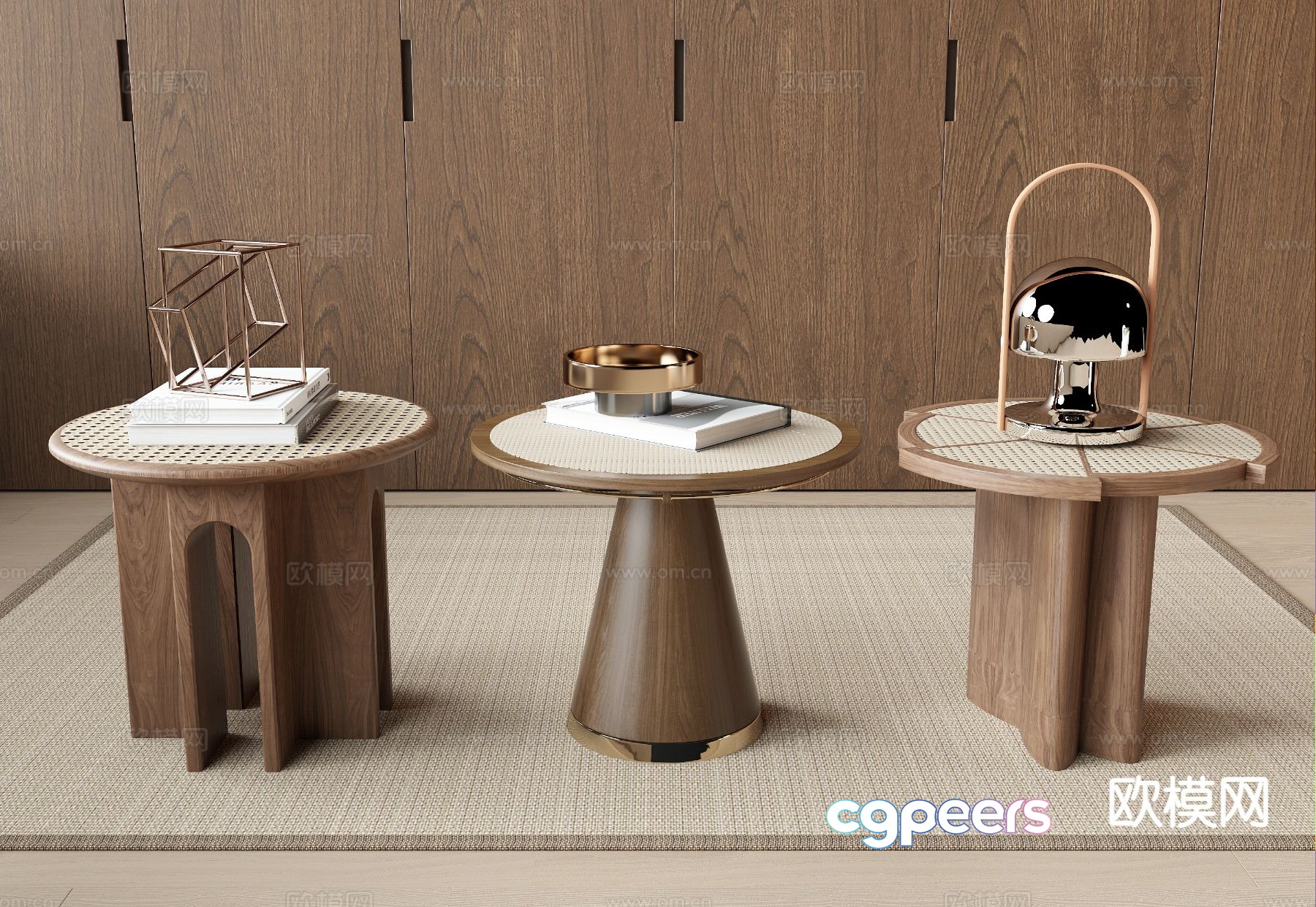 Middle-aged round table side table angle table 3D model Middle-aged round table side table angle table 3D model