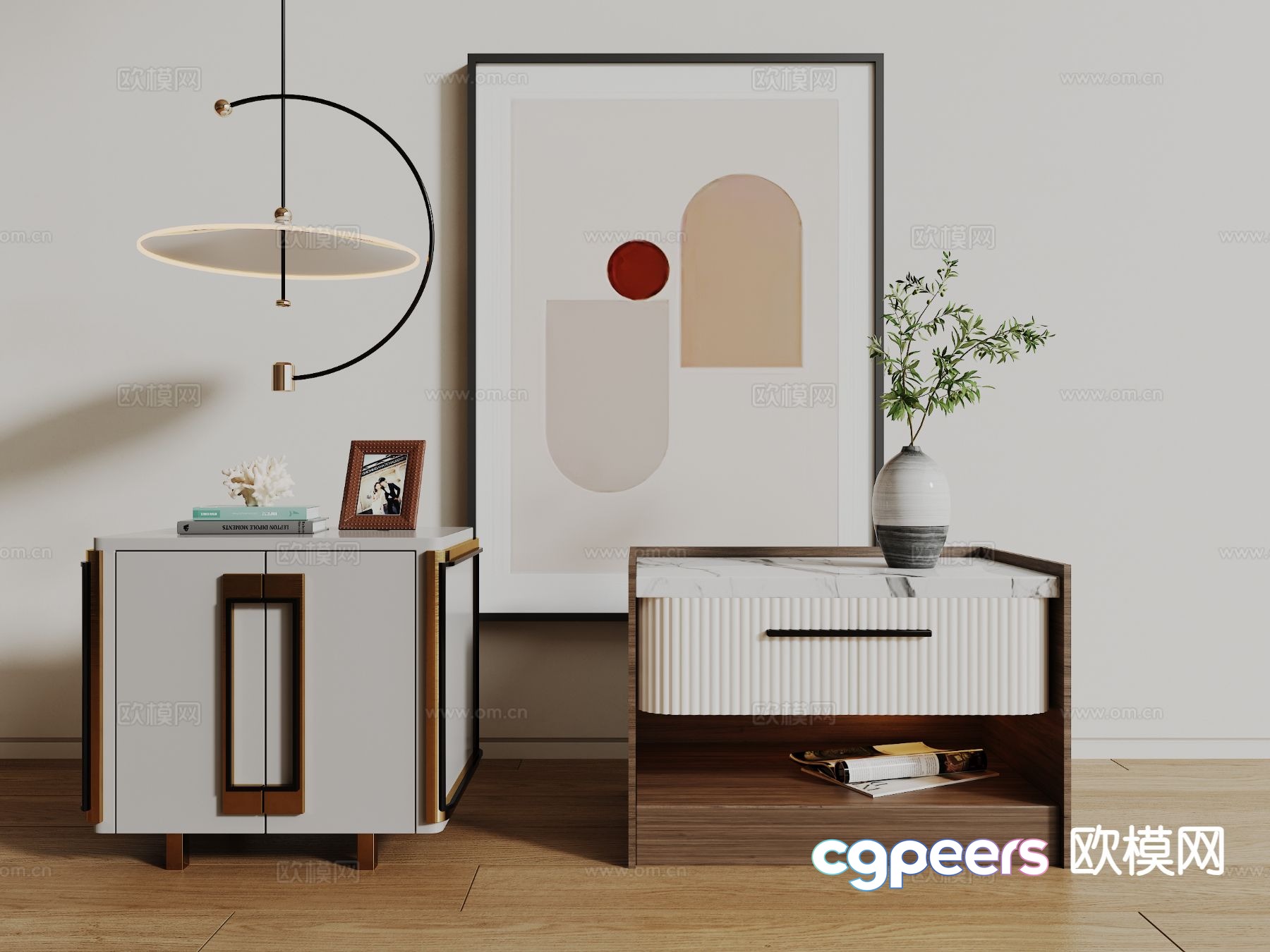 Modern bedside table 3d model Modern bedside table 3d model