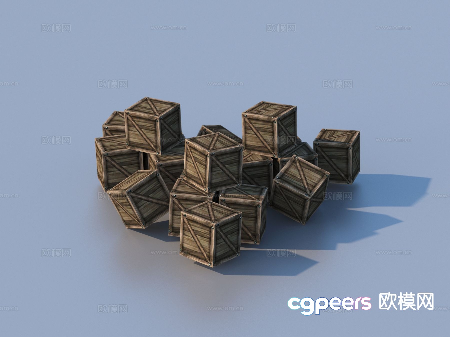Wooden box props game props 3D model Wooden box props game props 3D model