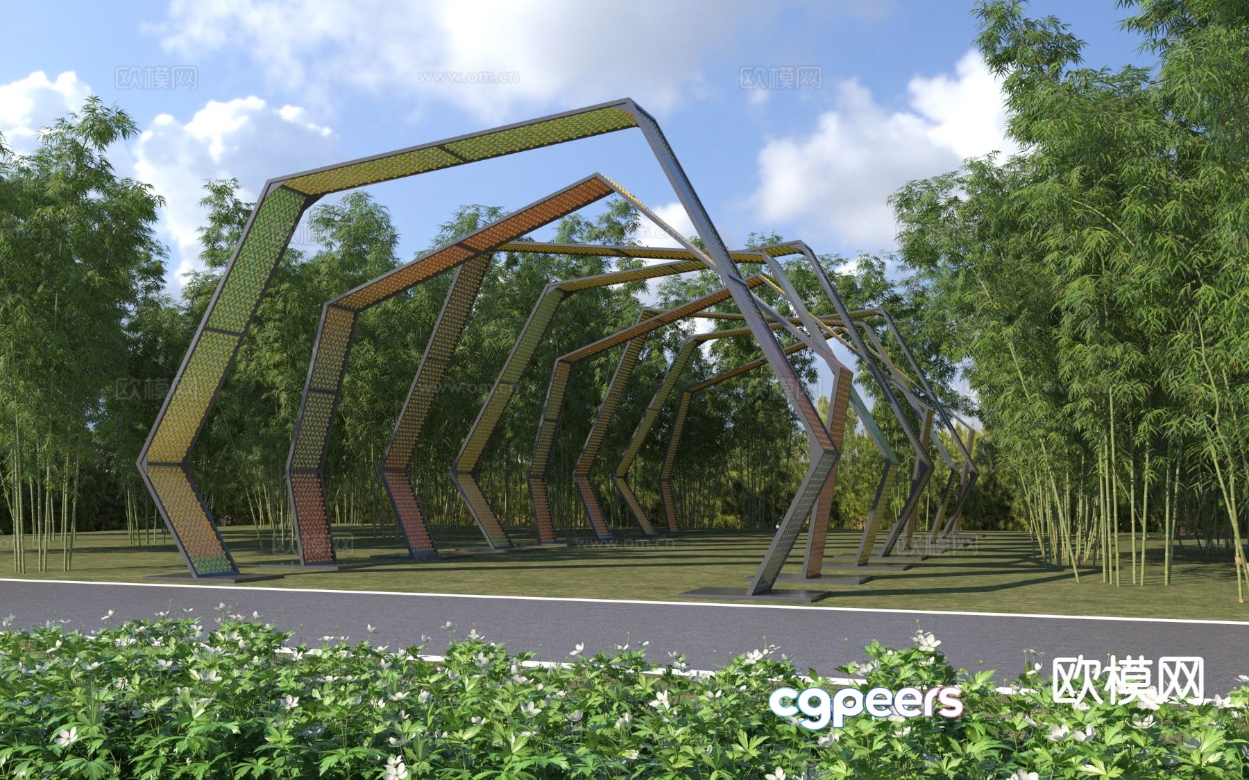 Special-shaped gallery landscape gallery leisure gallery 3D model Special-shaped gallery landscape gallery leisure gallery 3D model