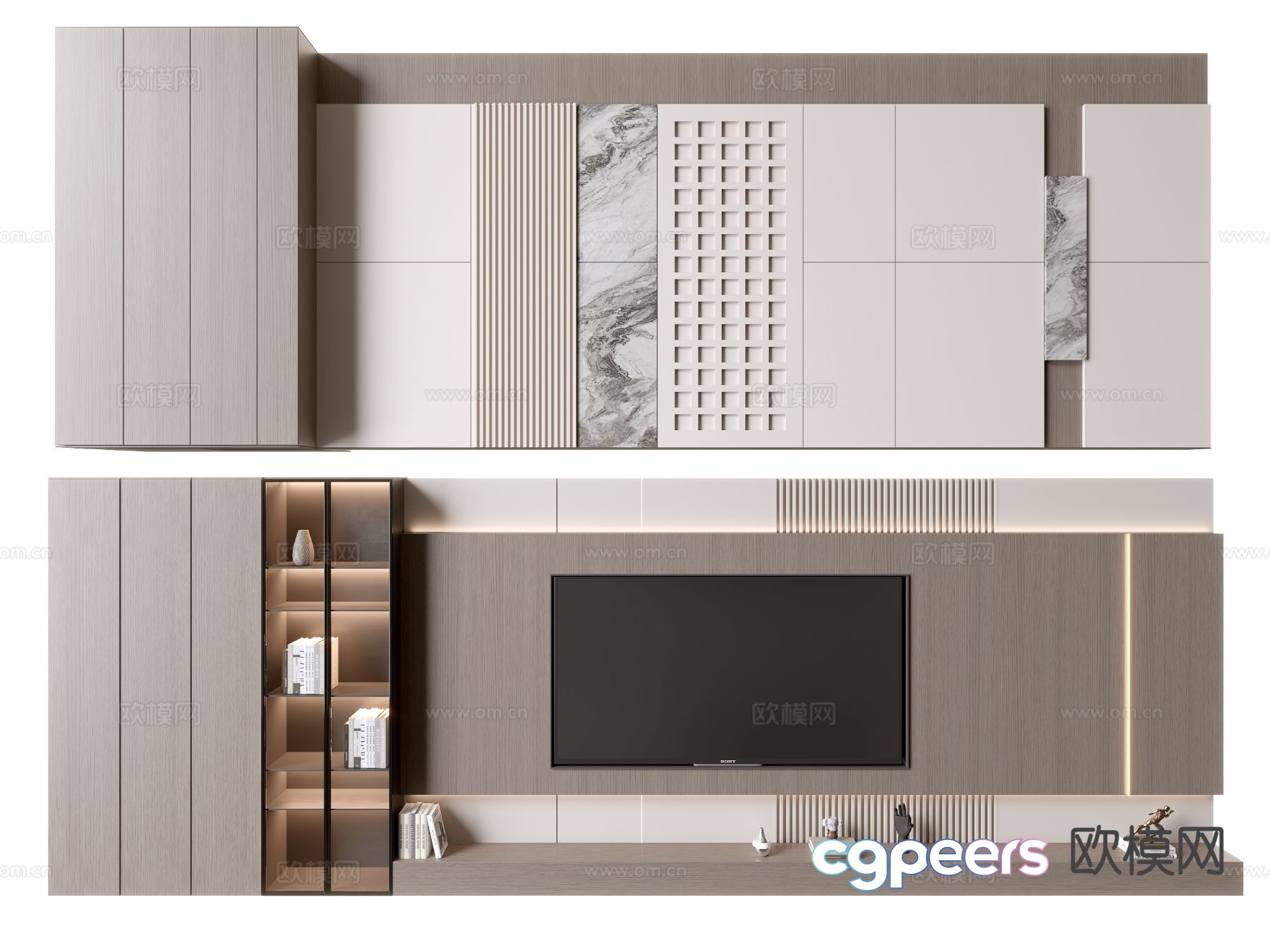 Modern TV background wall 3d model Modern TV background wall 3d model