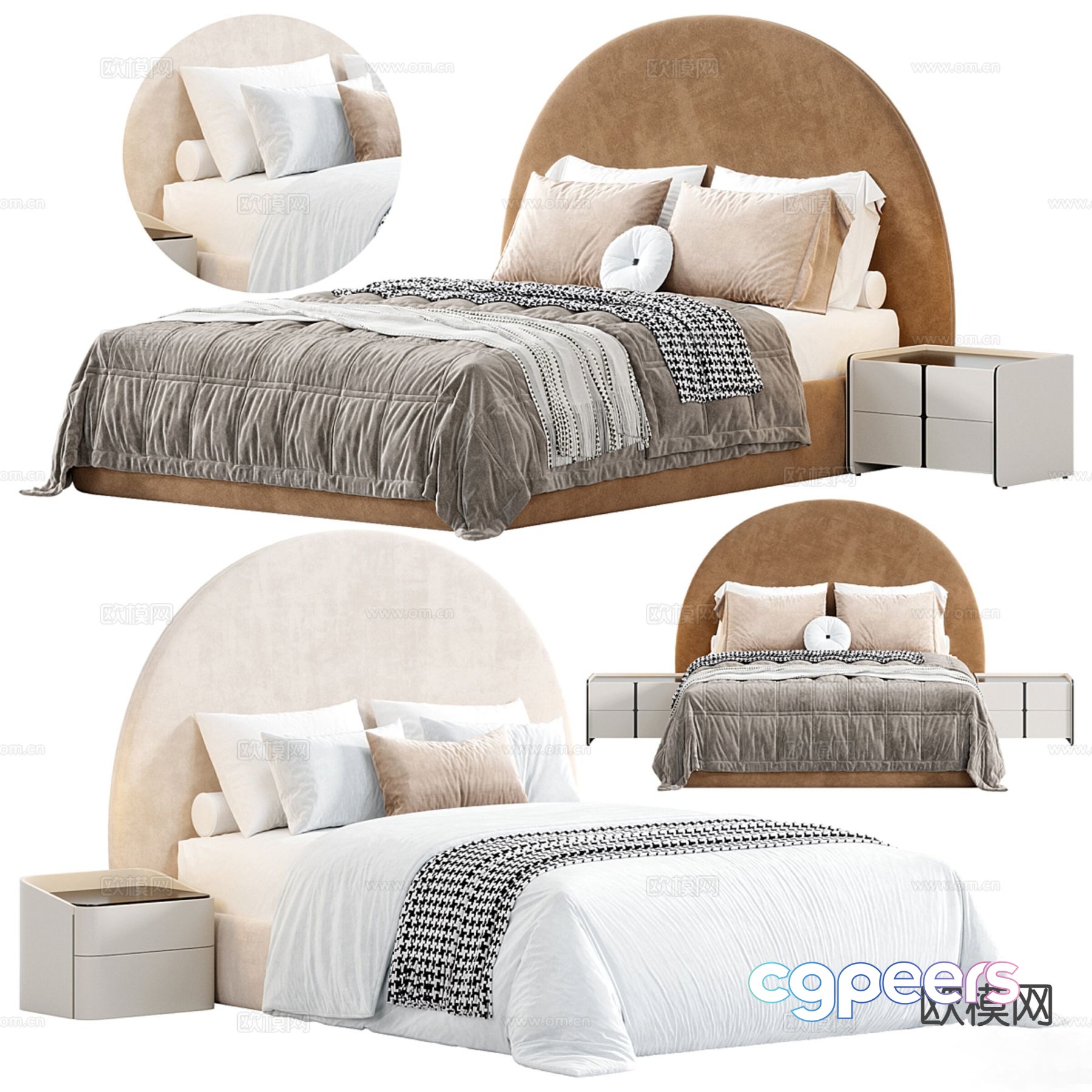 Modern double bed 3d model Modern double bed 3d model