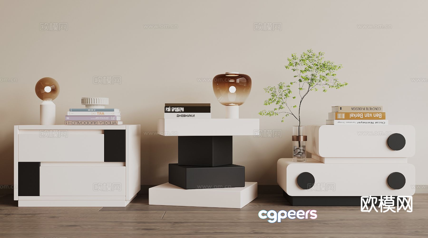 Modern bedside table 3d model Modern bedside table 3d model