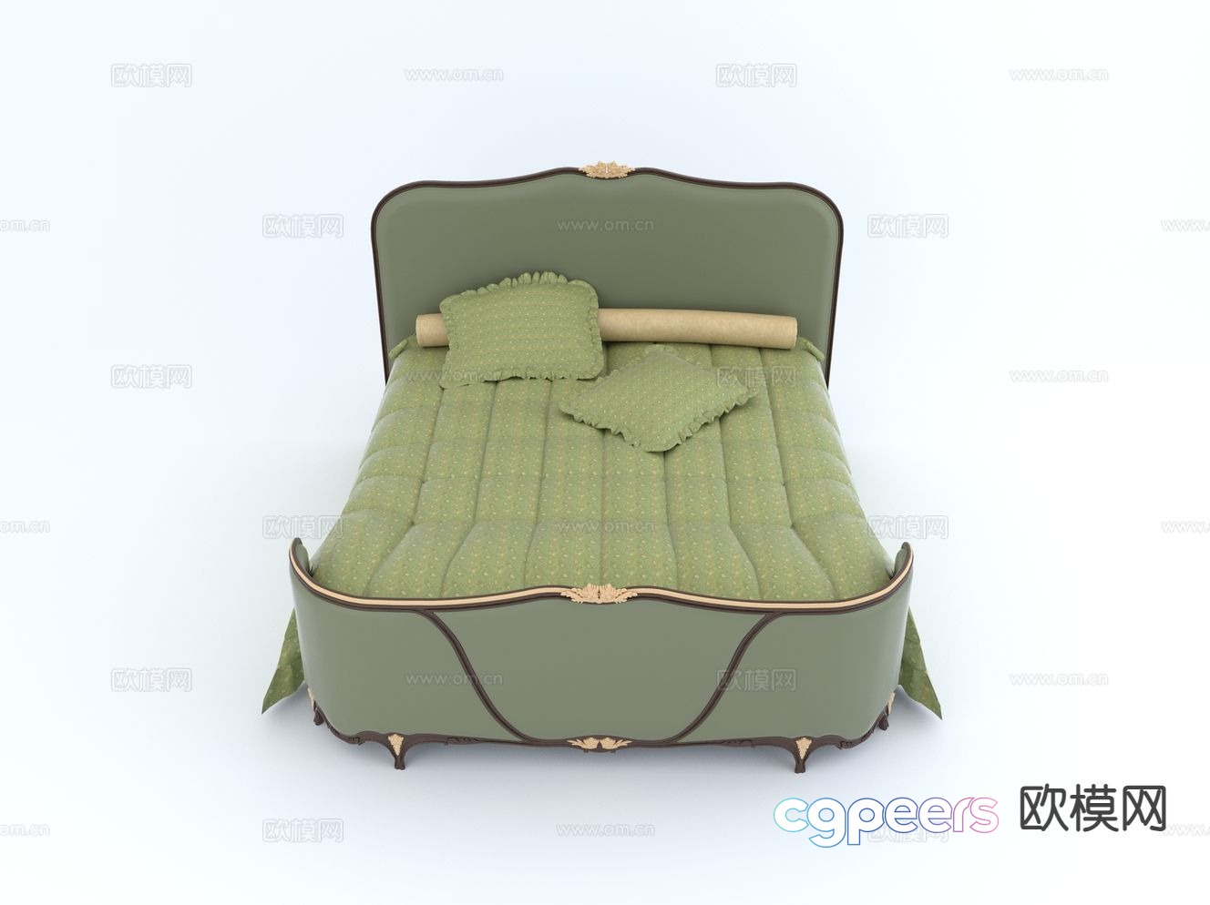 American double bed 3d model American double bed 3d model