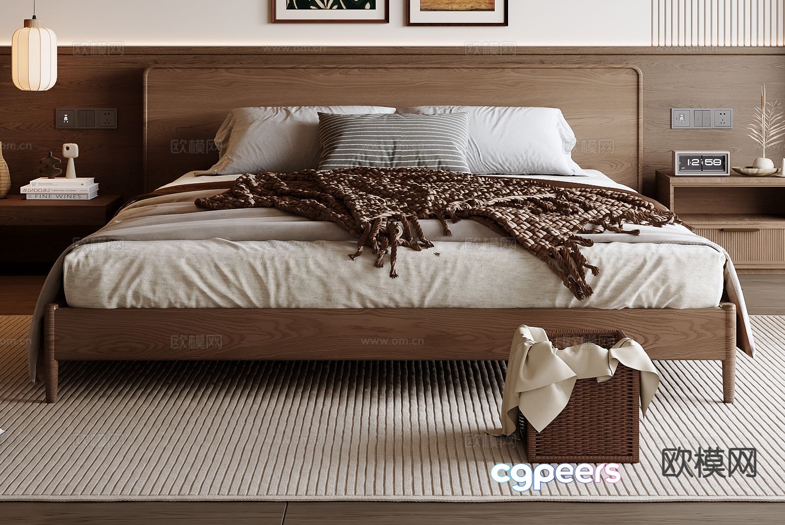 Medieval style double bed 3d model Medieval style double bed 3d model