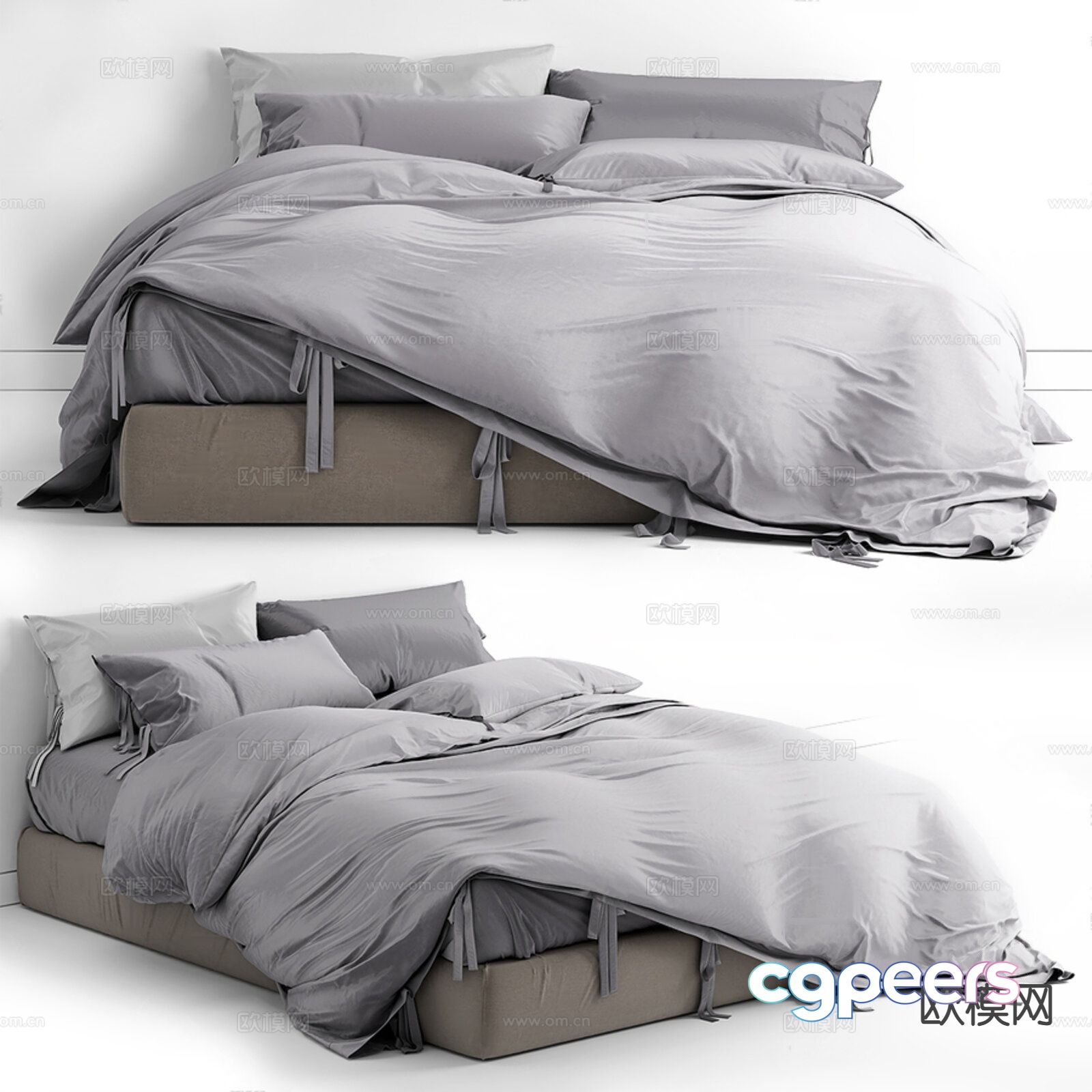 Modern double bed 3d model Modern double bed 3d model