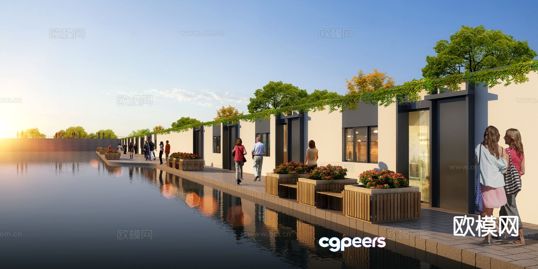 Park riverfront 3d model Park riverfront 3d model