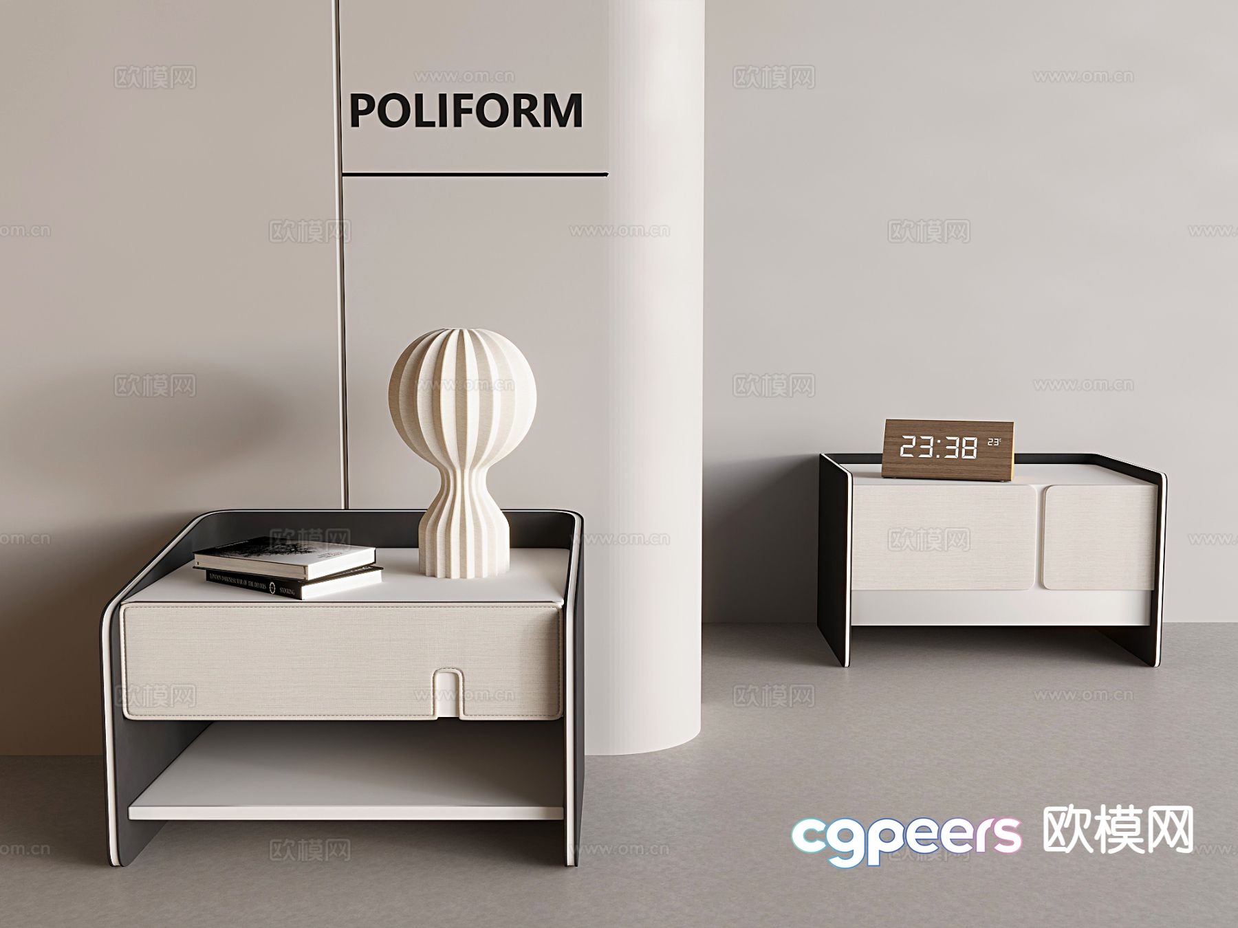 Nordic bedside table 3d model Nordic bedside table 3d model