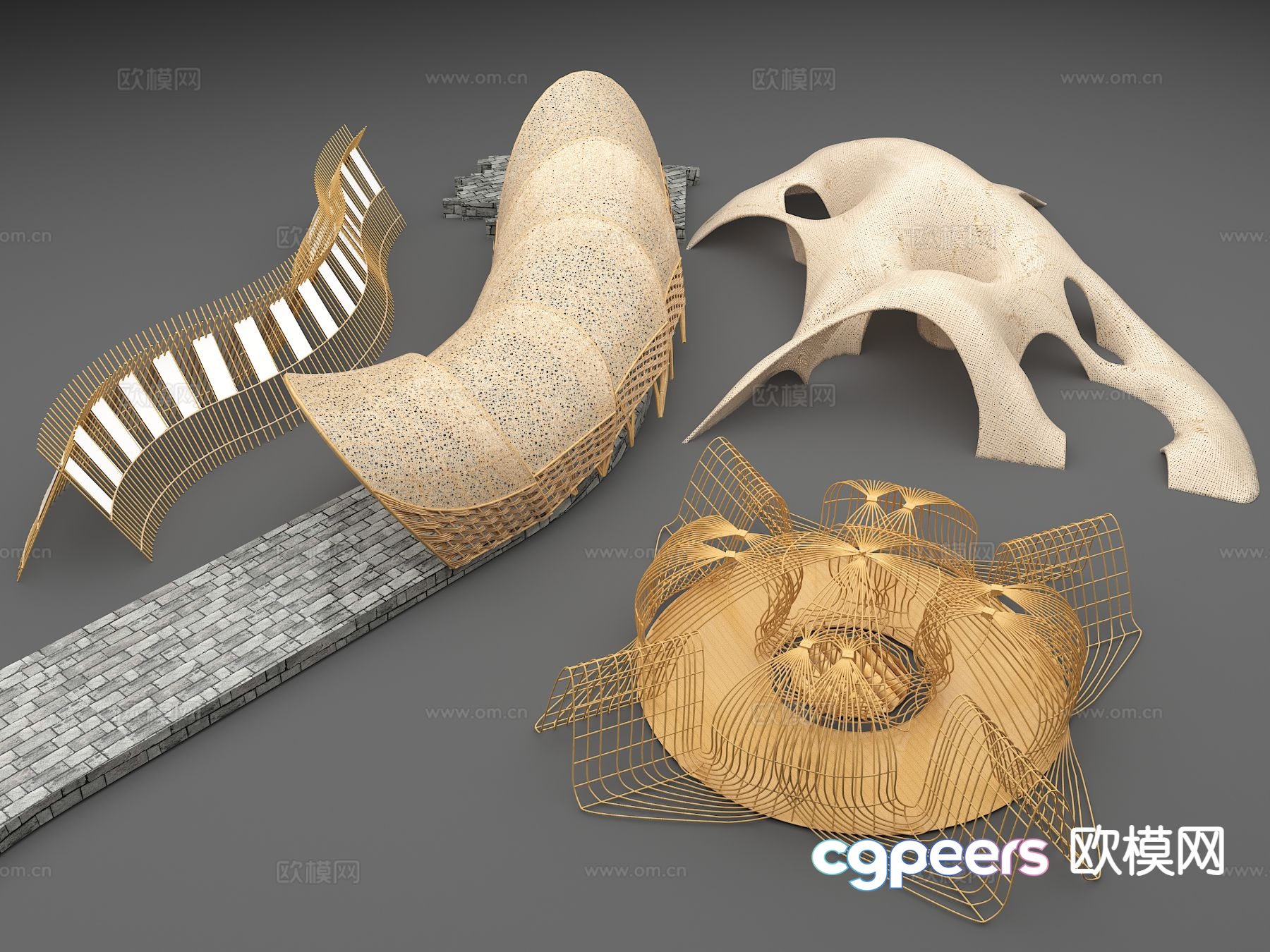 Bamboo gallery frame special-shaped gallery frame 3D model Bamboo gallery frame special-shaped gallery frame 3D model