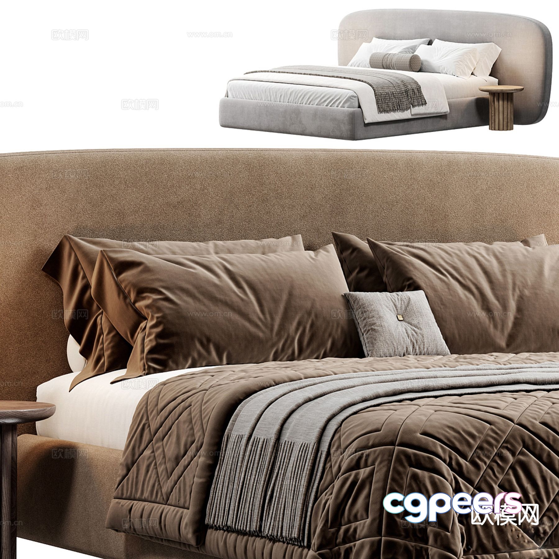 Modern double bed 3d model Modern double bed 3d model