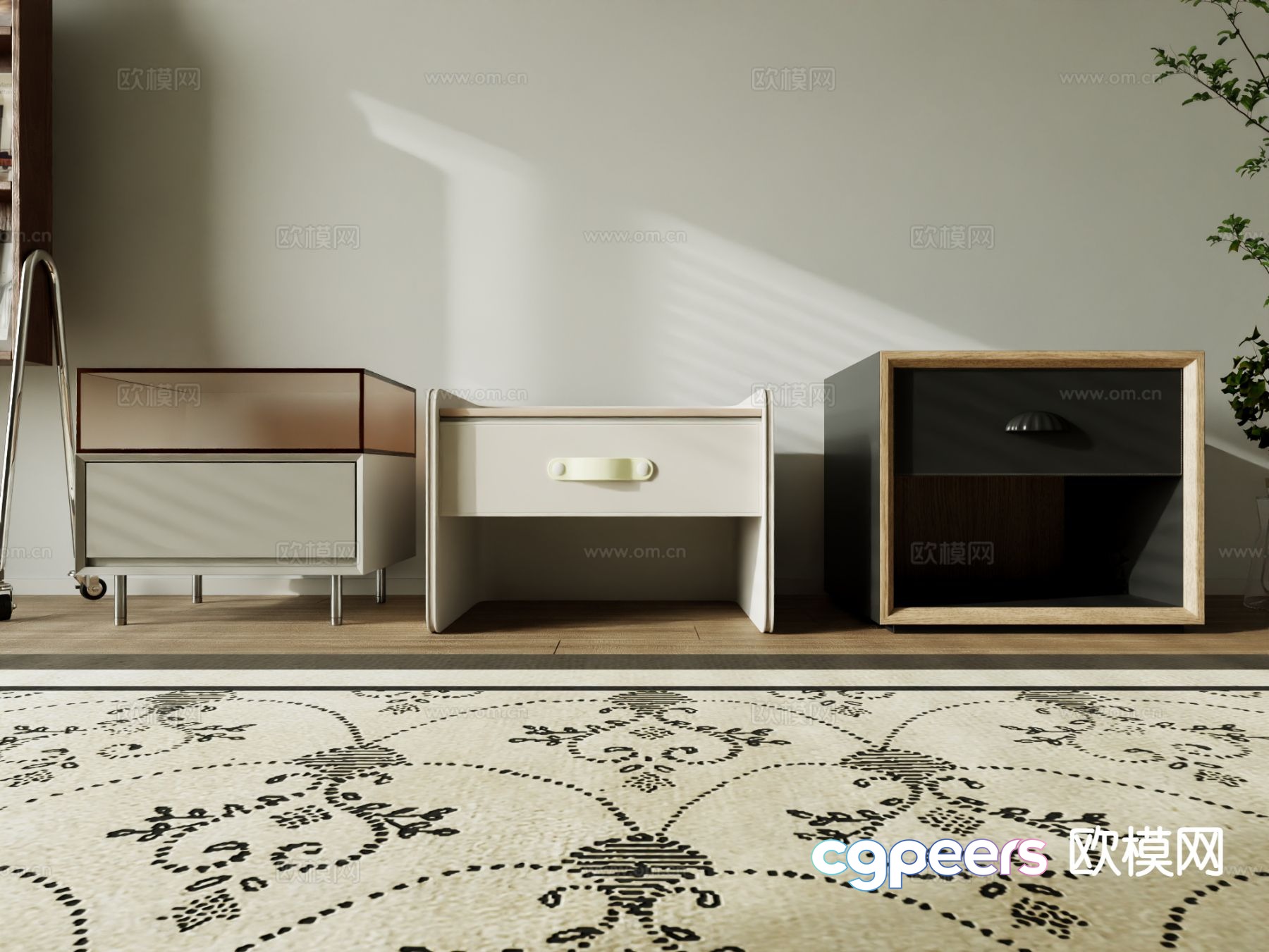 Modern bedside table 3d model Modern bedside table 3d model