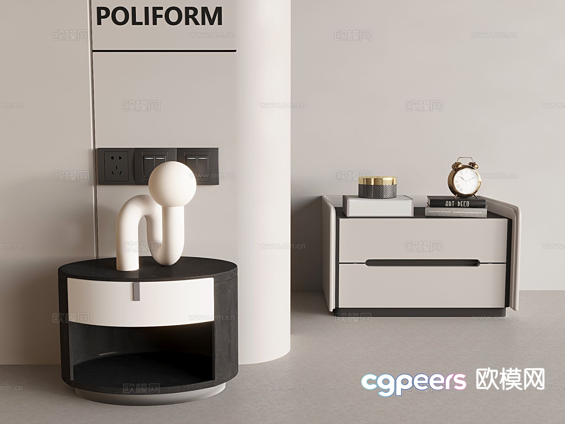 Nordic bedside table 3d model Nordic bedside table 3d model