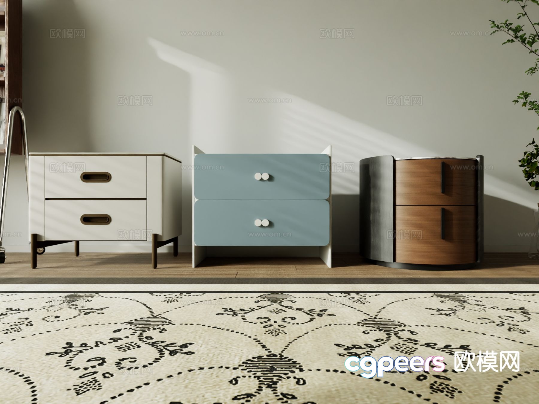 Modern bedside table 3d model Modern bedside table 3d model
