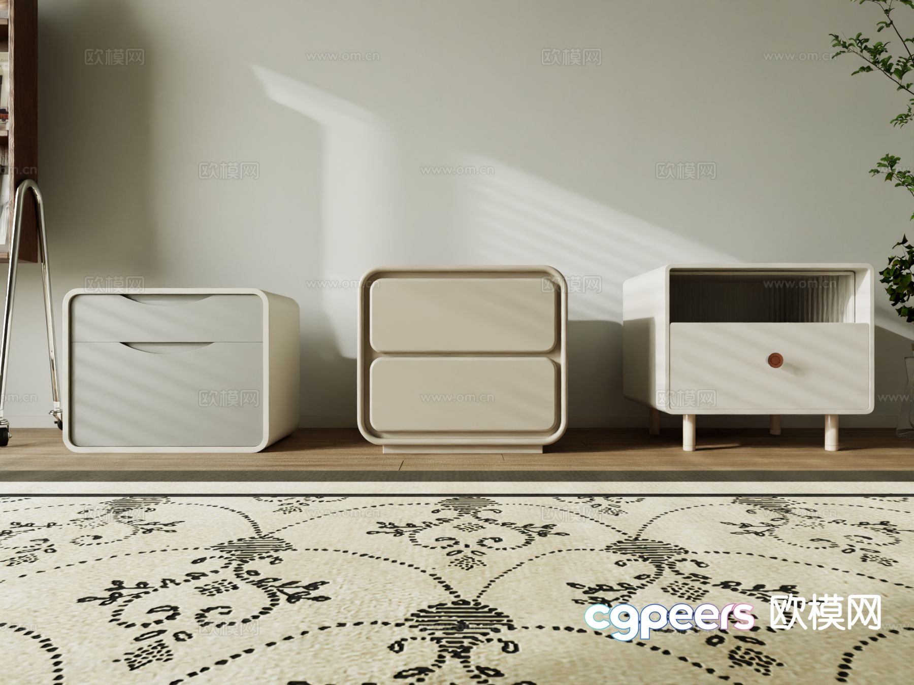 Modern bedside table 3d model Modern bedside table 3d model