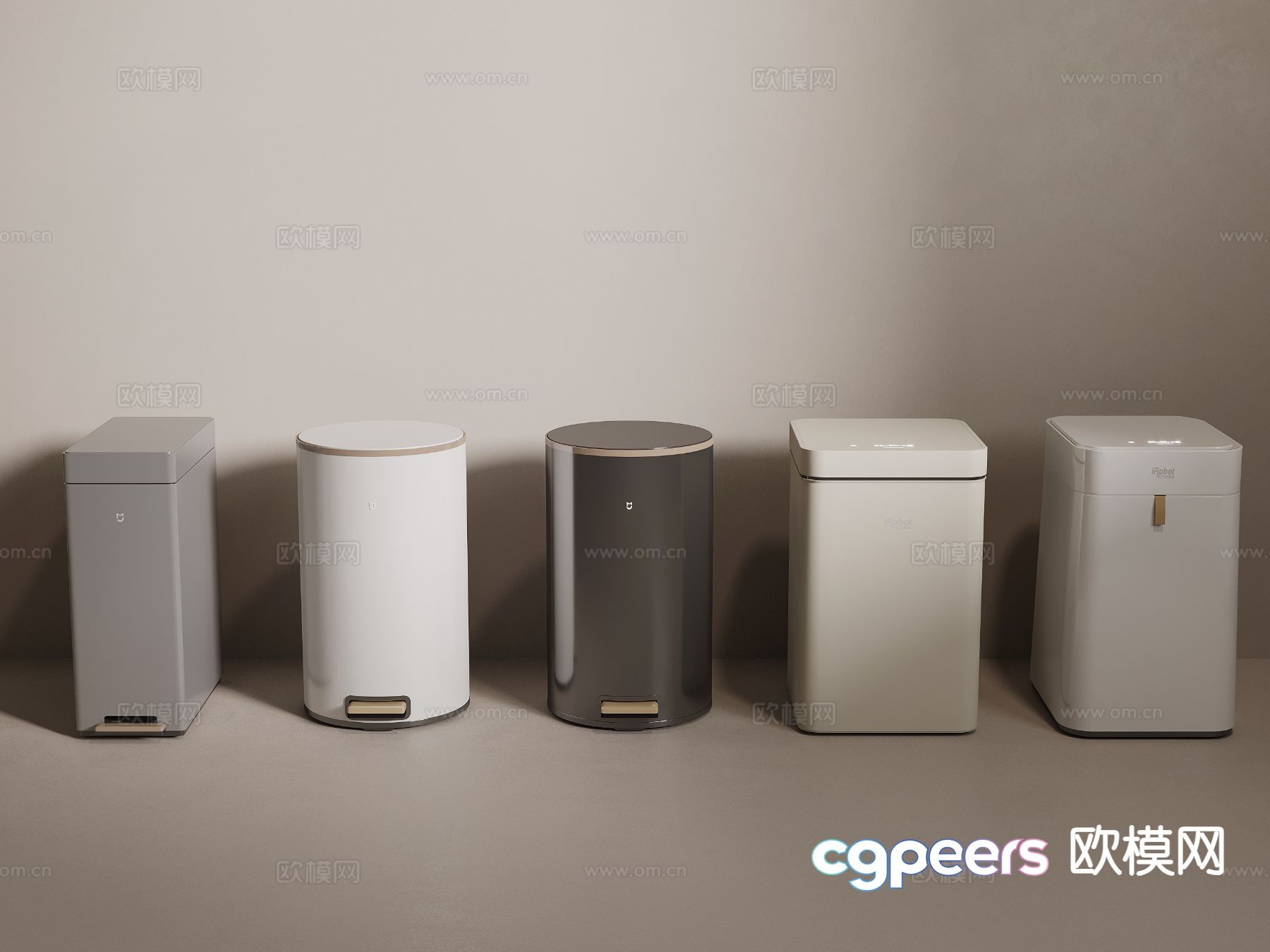 Modern smart trash can 3d model