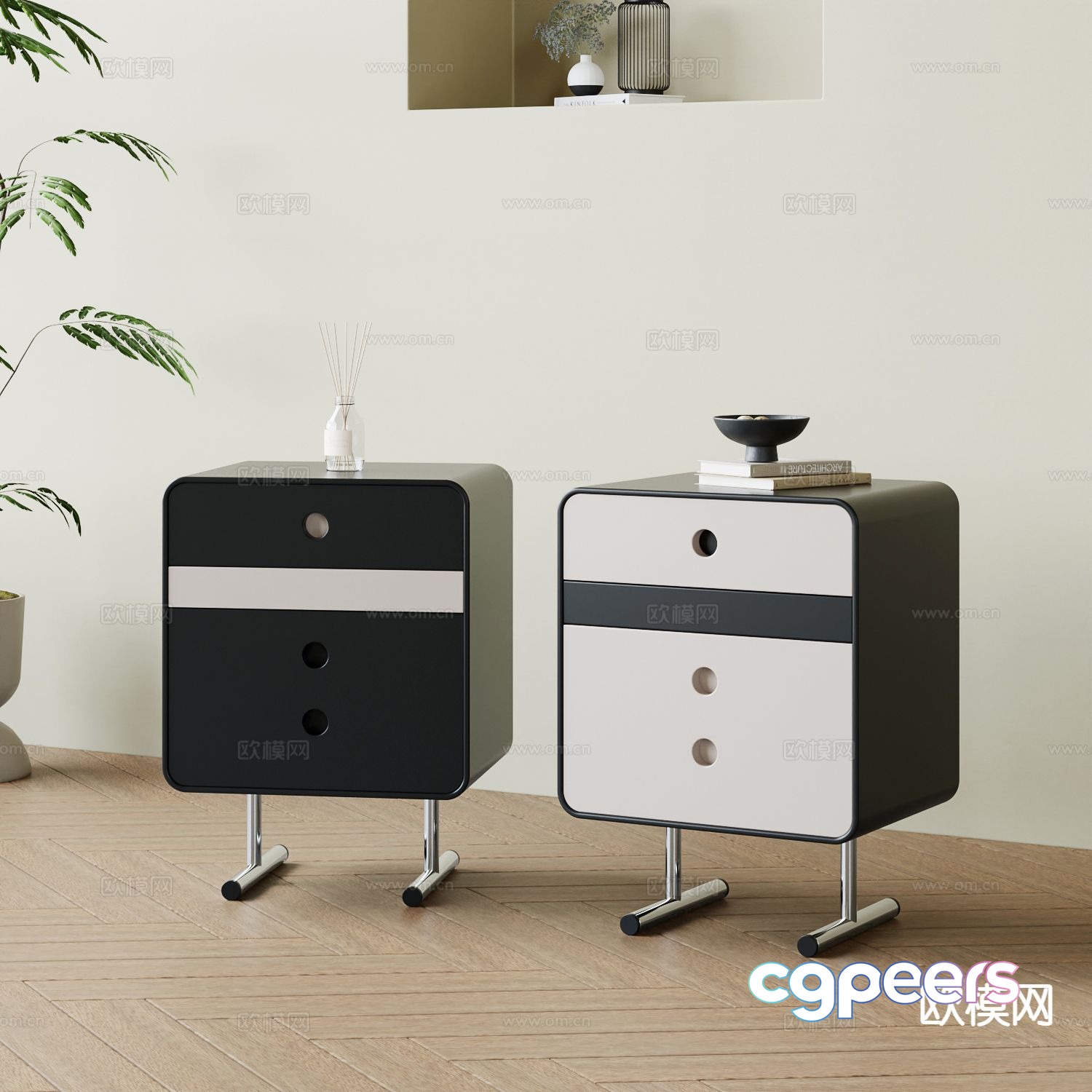 Modern bedside table 3d model Modern bedside table 3d model
