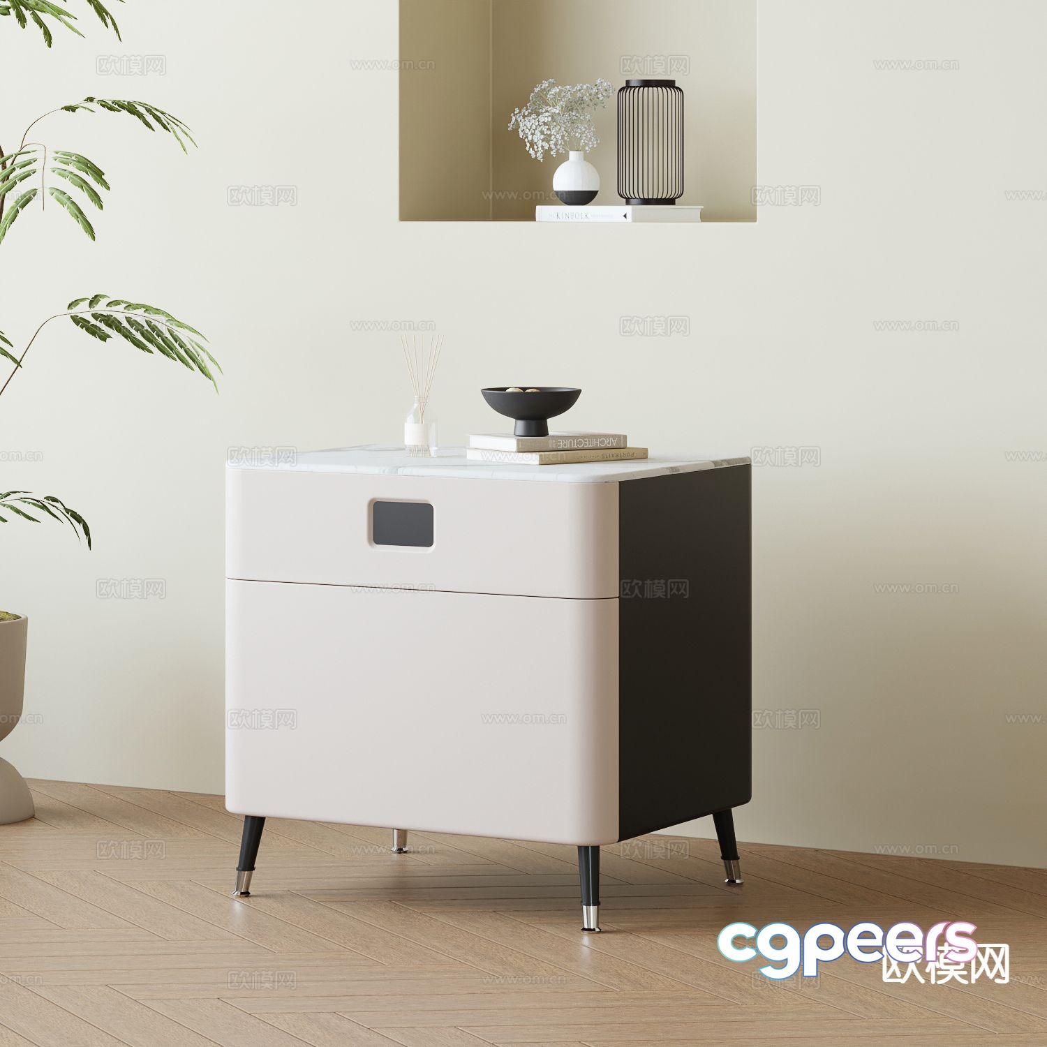 Modern bedside table 3d model Modern bedside table 3d model