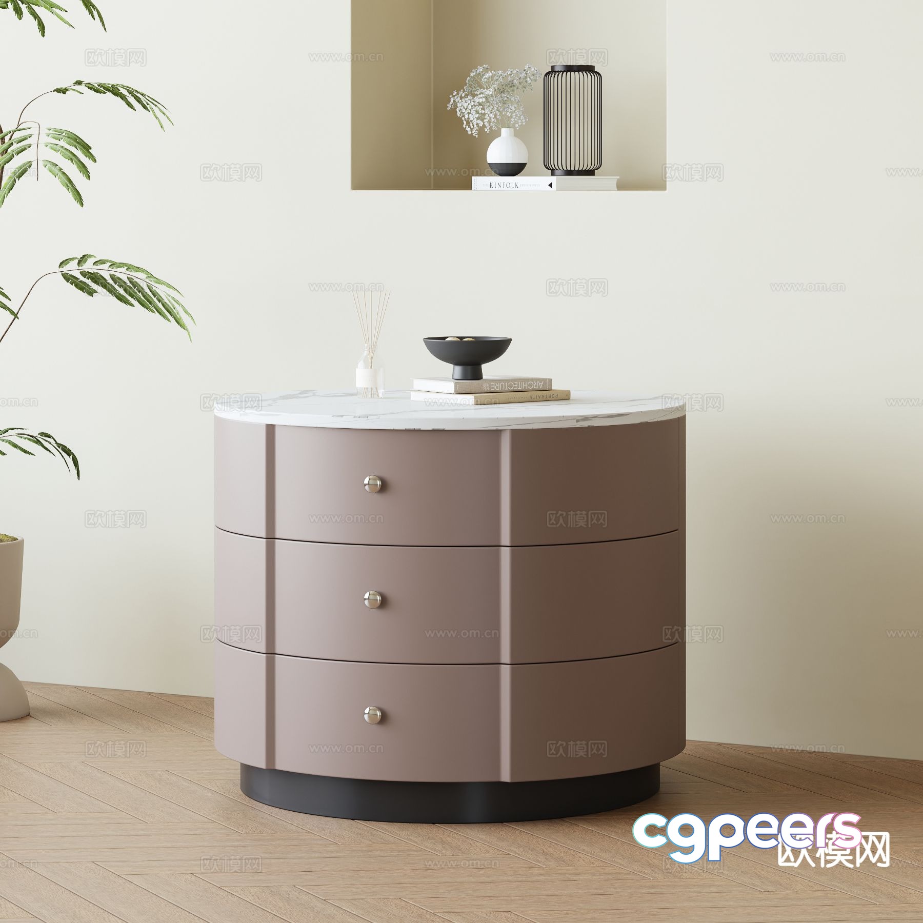 Modern bedside table 3d model Modern bedside table 3d model