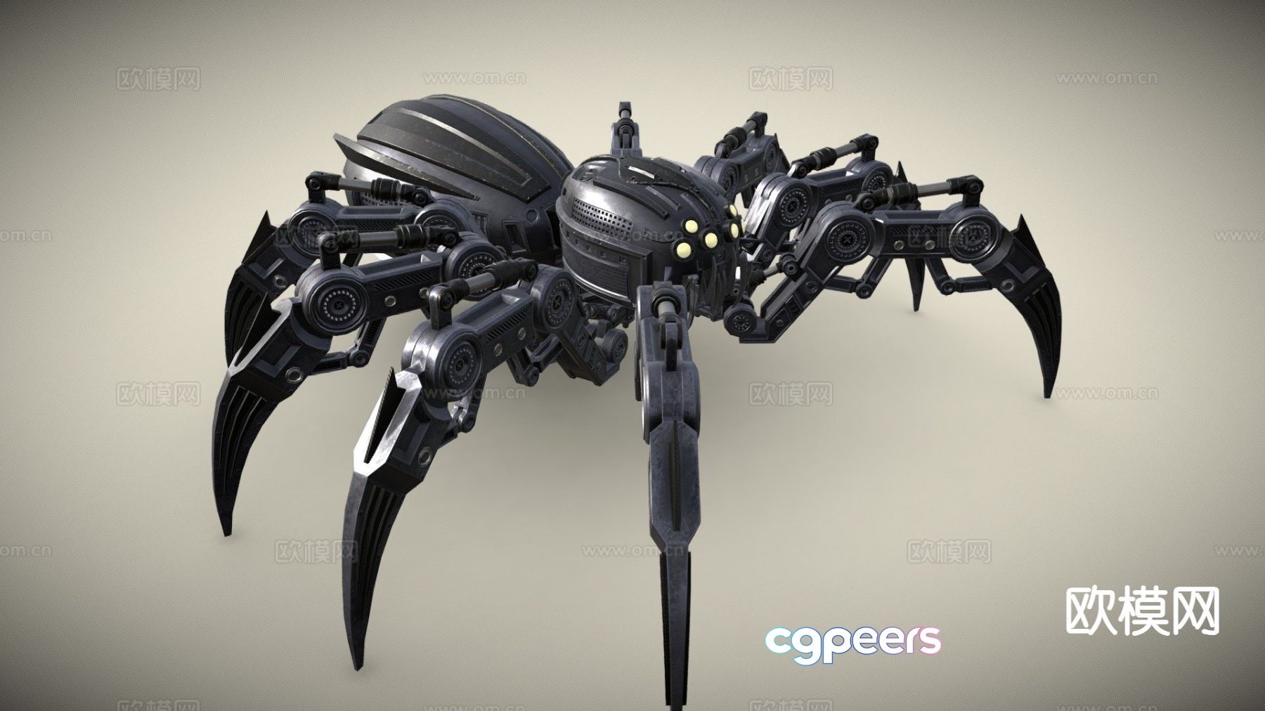 Metal spider robot 3d model Metal spider robot 3d model