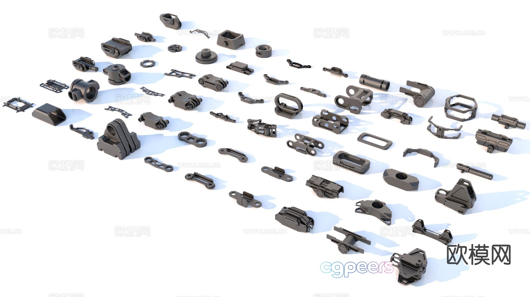 Hard surface parts Mechanical parts Industrial equipment 3d model Hard surface parts Mechanical parts Industrial equipment 3d model