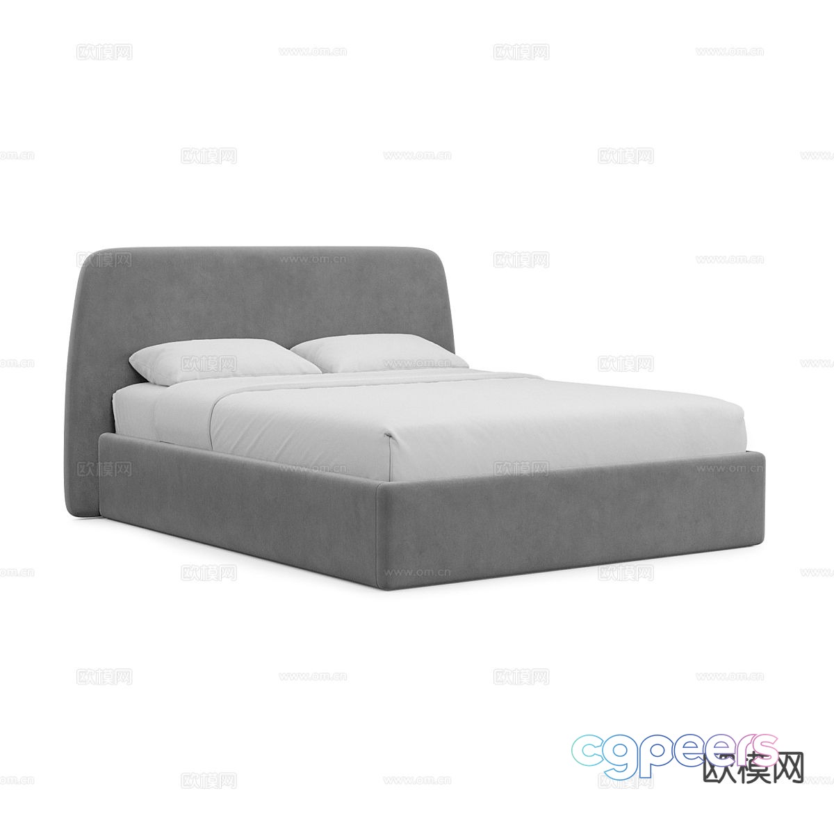 Modern double bed 3d model Modern double bed 3d model