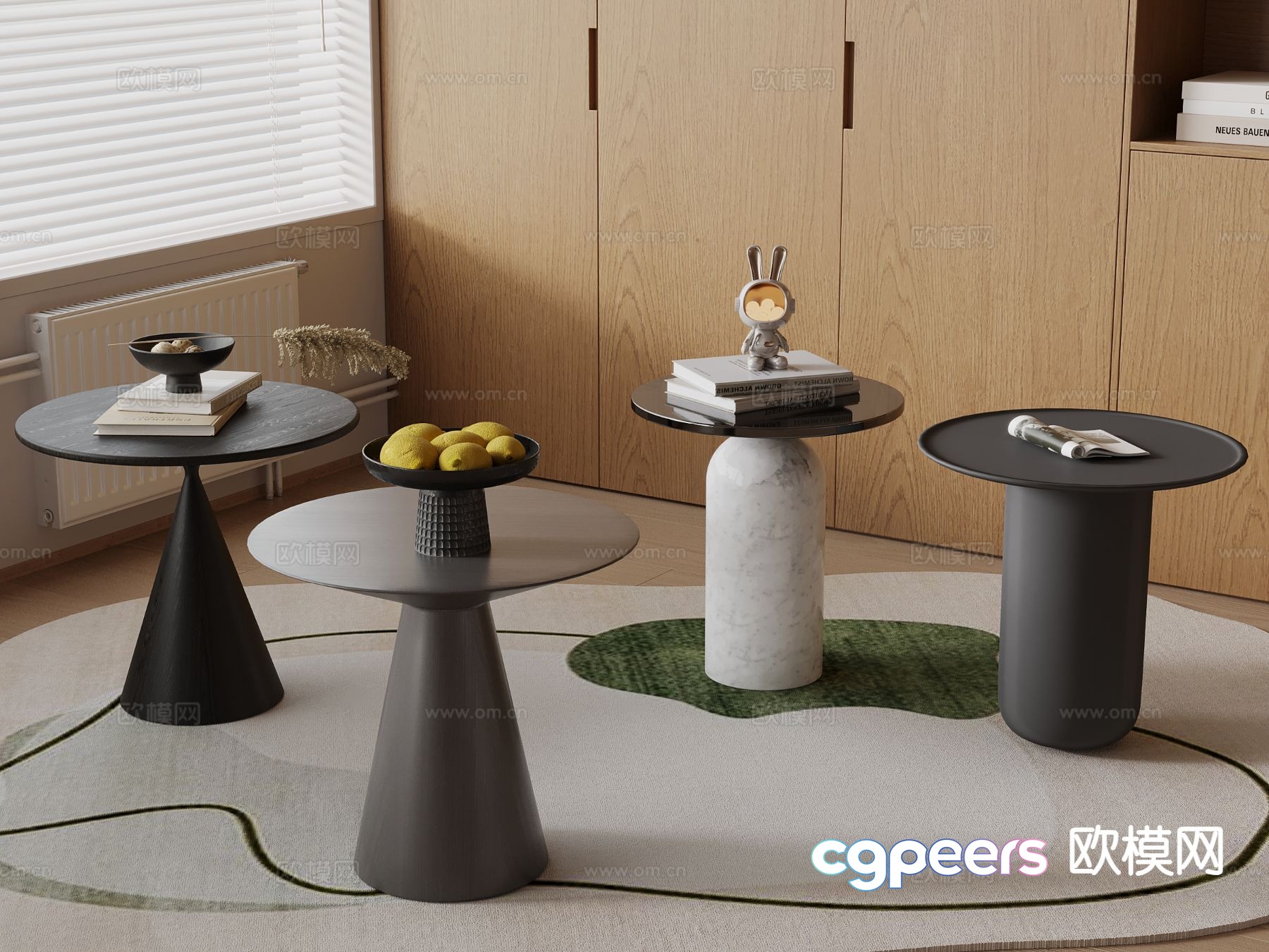 Modern corner table side table round table table table 3D model Modern corner table side table round table table table 3D model